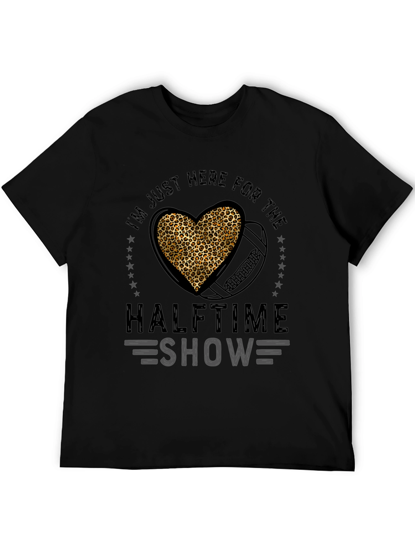 Halftime Show Leopard Heart Football T-Shirt