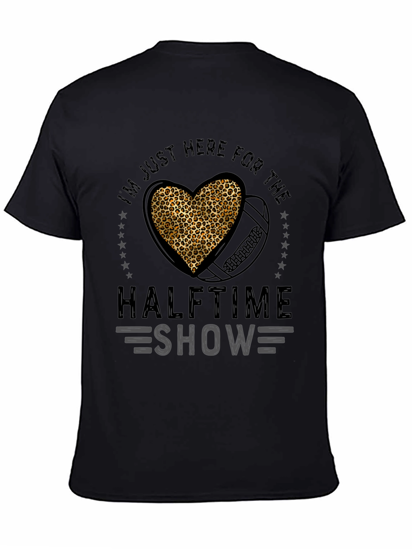 Halftime Show Leopard Heart Football T-Shirt