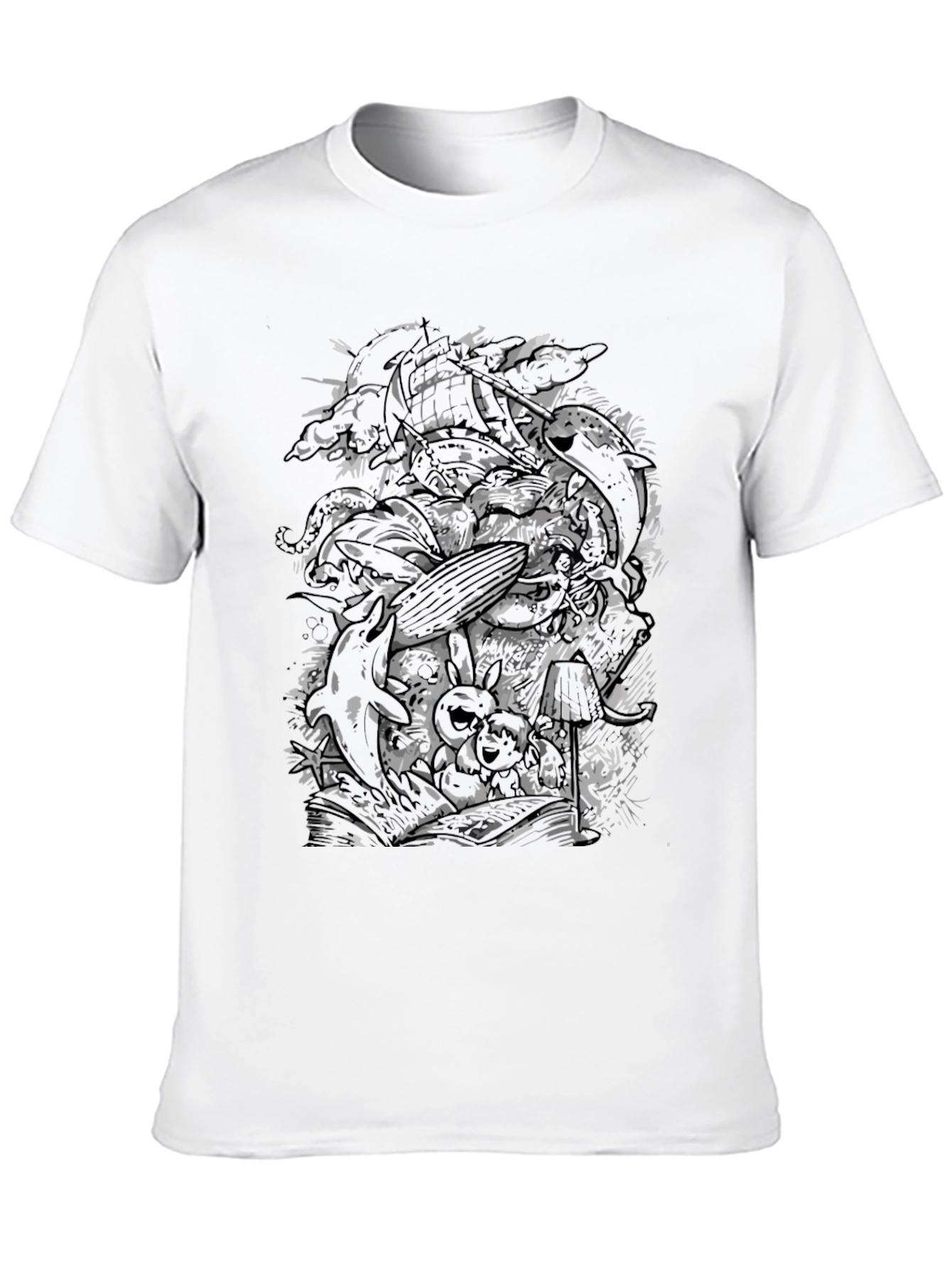 Abstract Skull Graphic Black T-Shirt