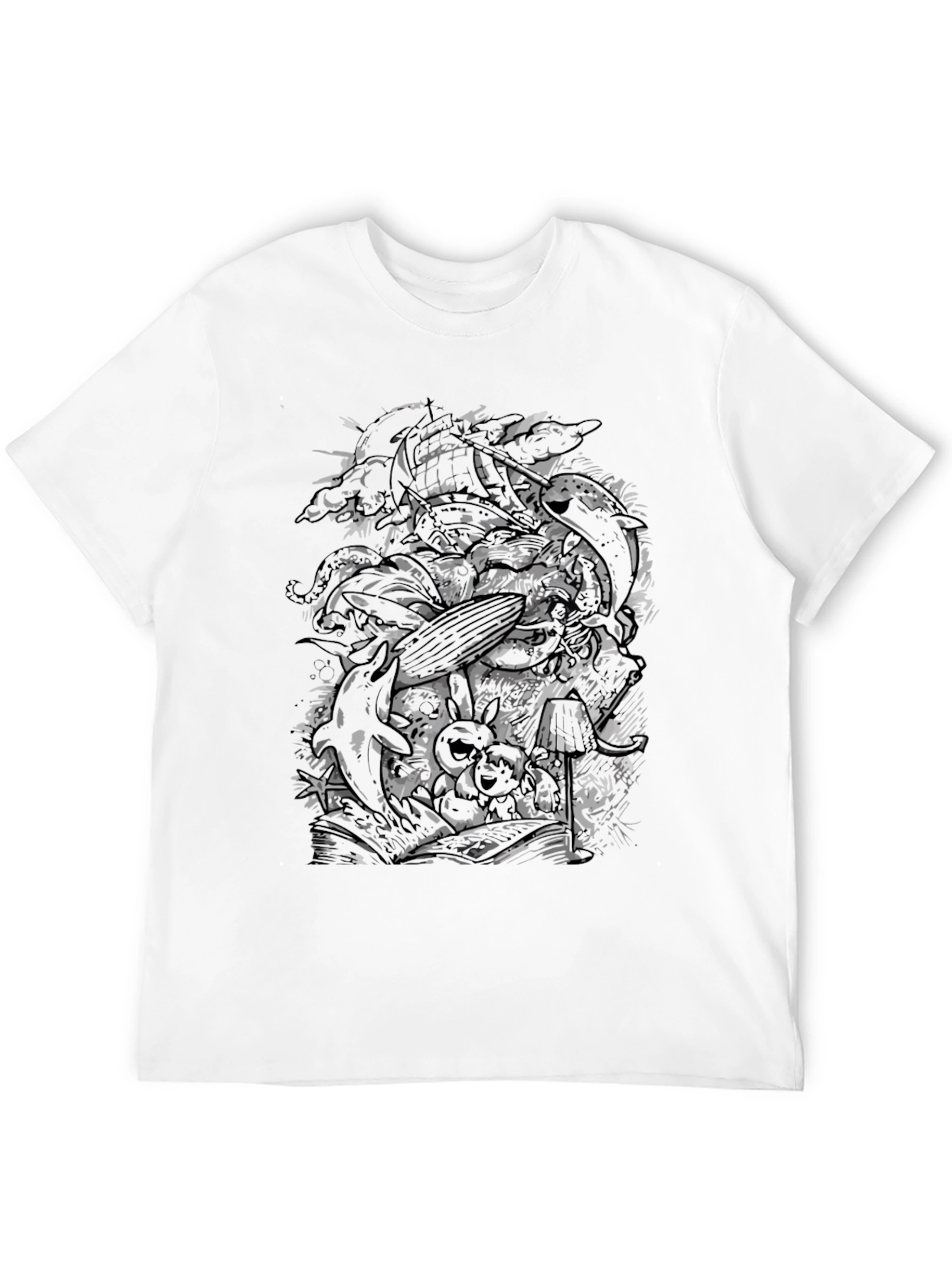 Abstract Skull Graphic Black T-Shirt