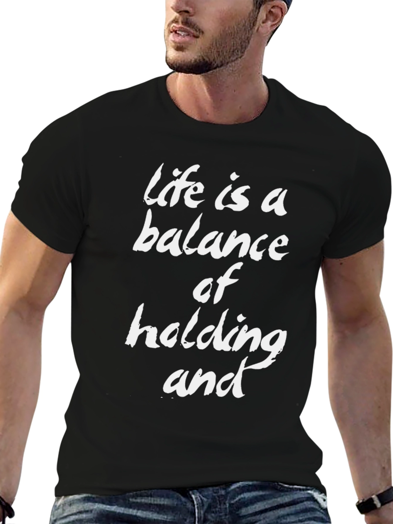 Life Balance Graphic Tee - Trendy Slogan Shirt