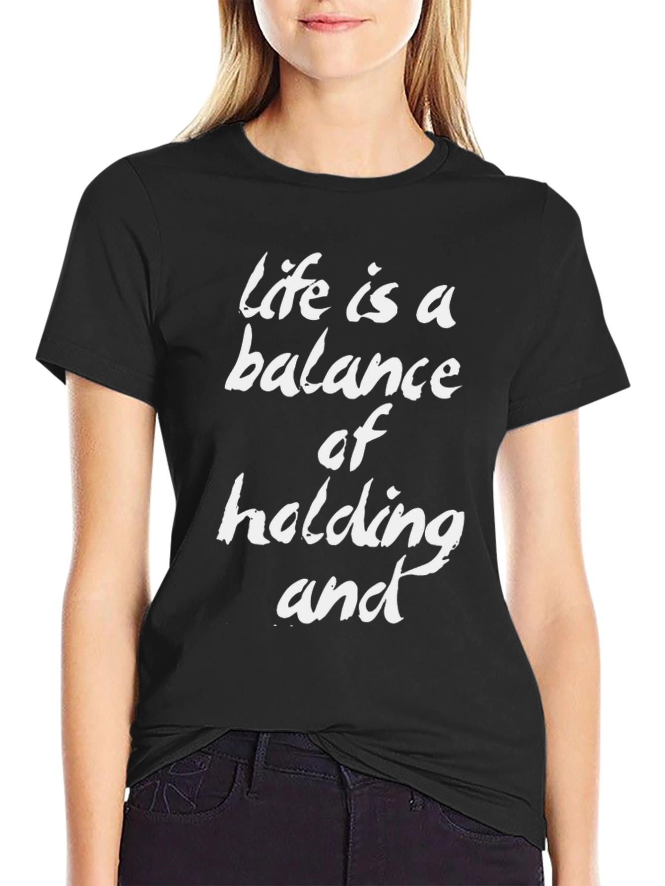 Life Balance Graphic Tee - Trendy Slogan Shirt