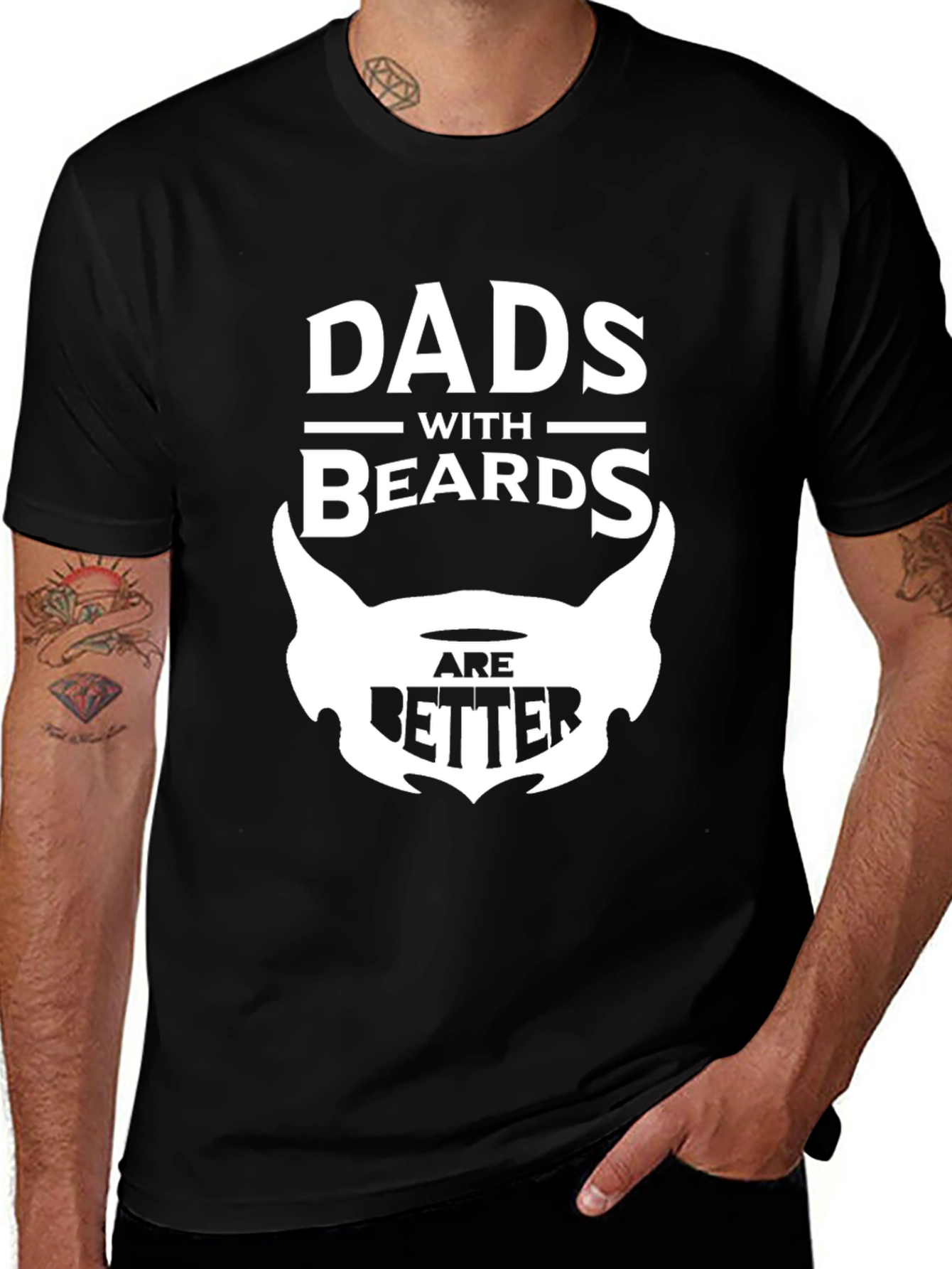 Dads With Beards Are Better Black Graphic T-Shirt
