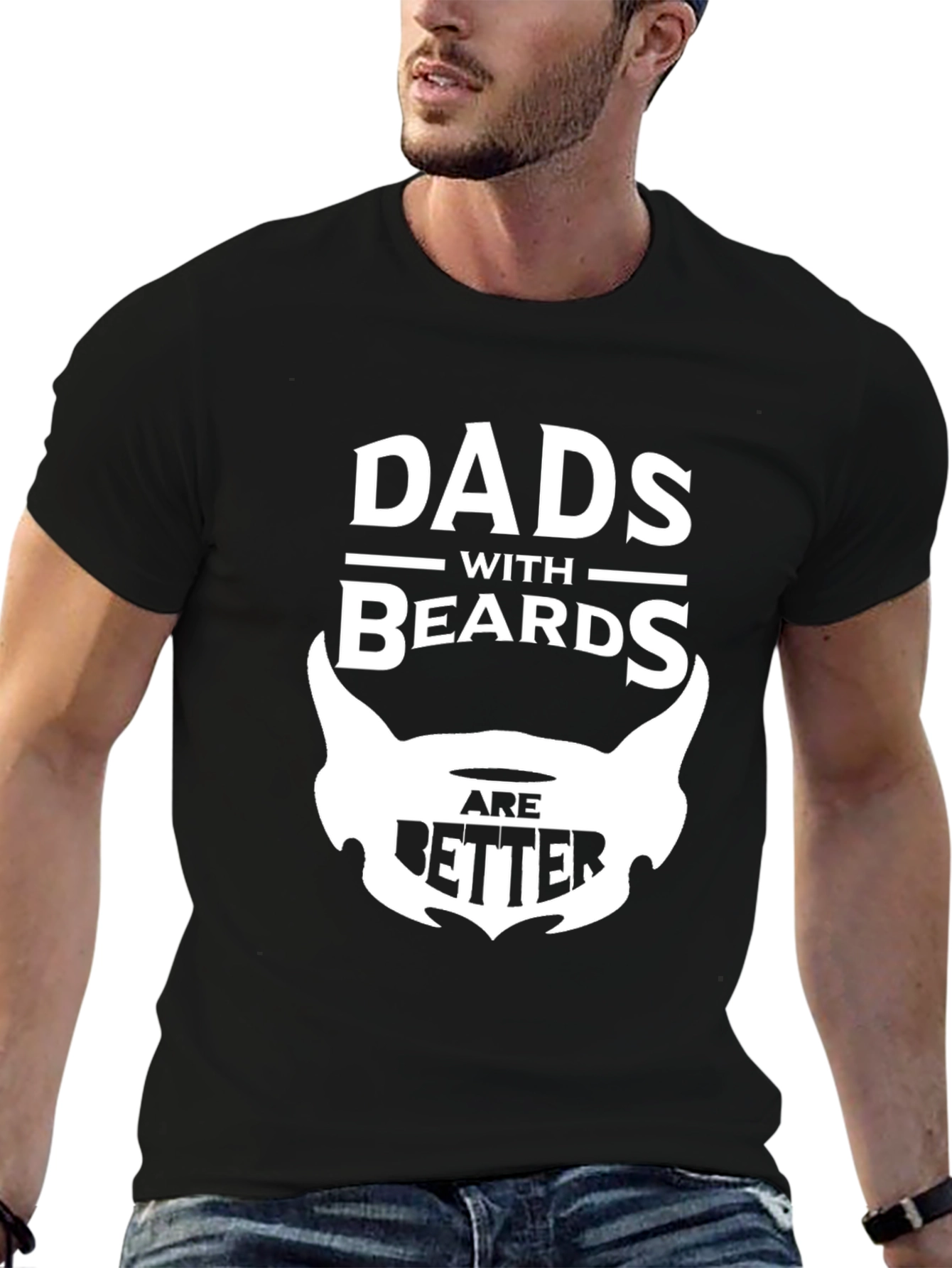 Dads With Beards Are Better Black Graphic T-Shirt