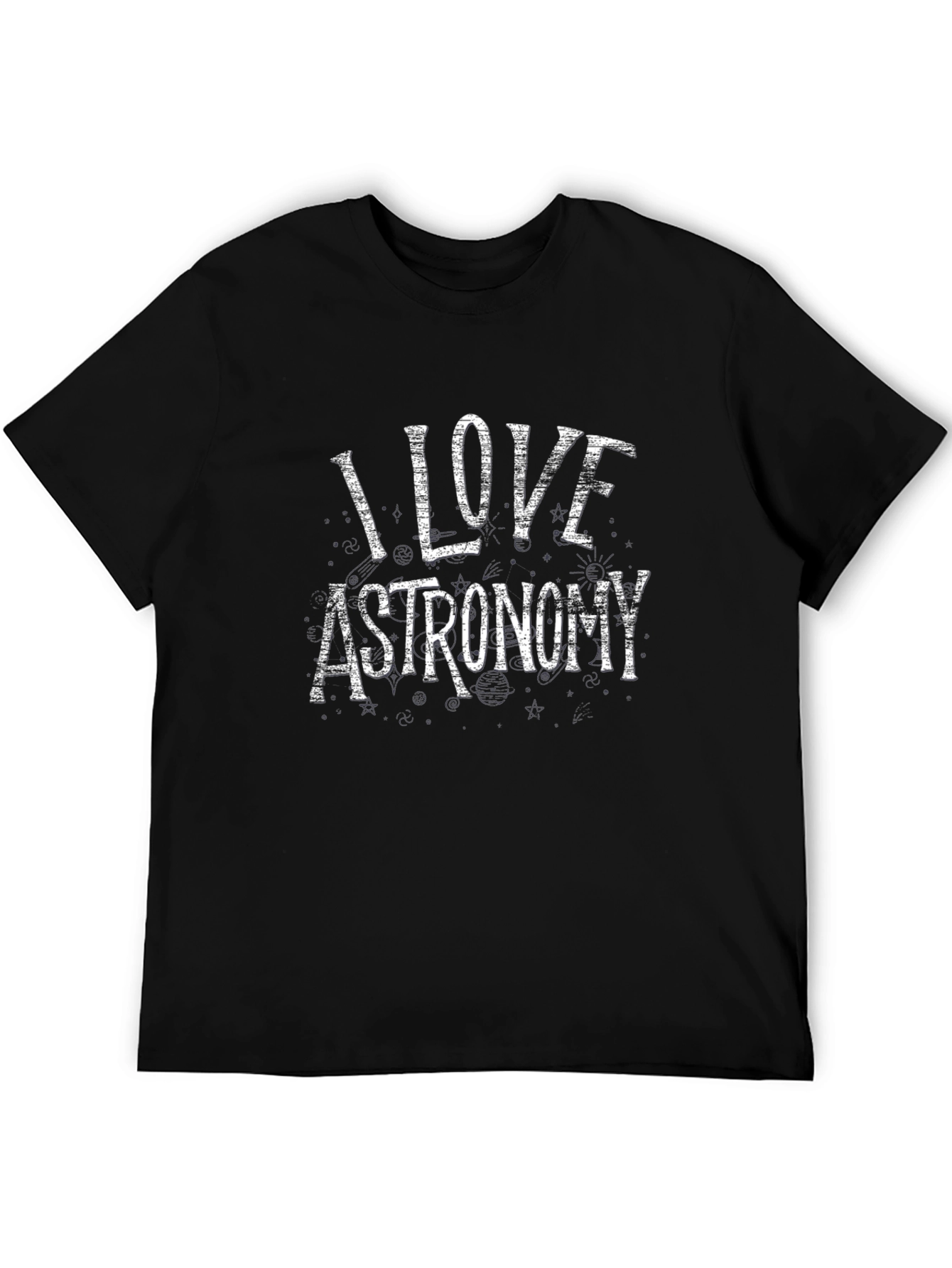 I Love Astronomy Black T-Shirt - Space Enthusiast Apparel
