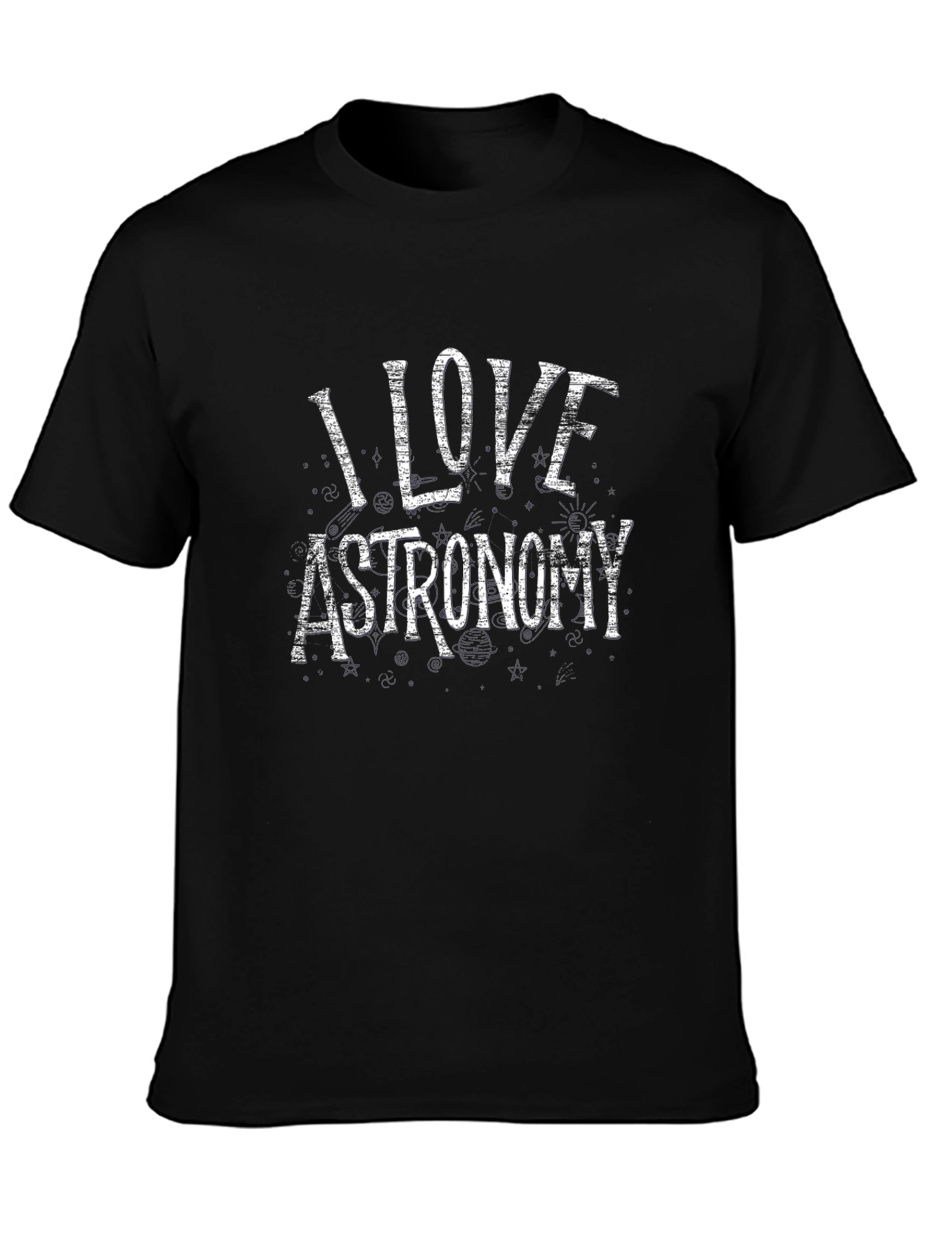 I Love Astronomy Black T-Shirt - Space Enthusiast Apparel