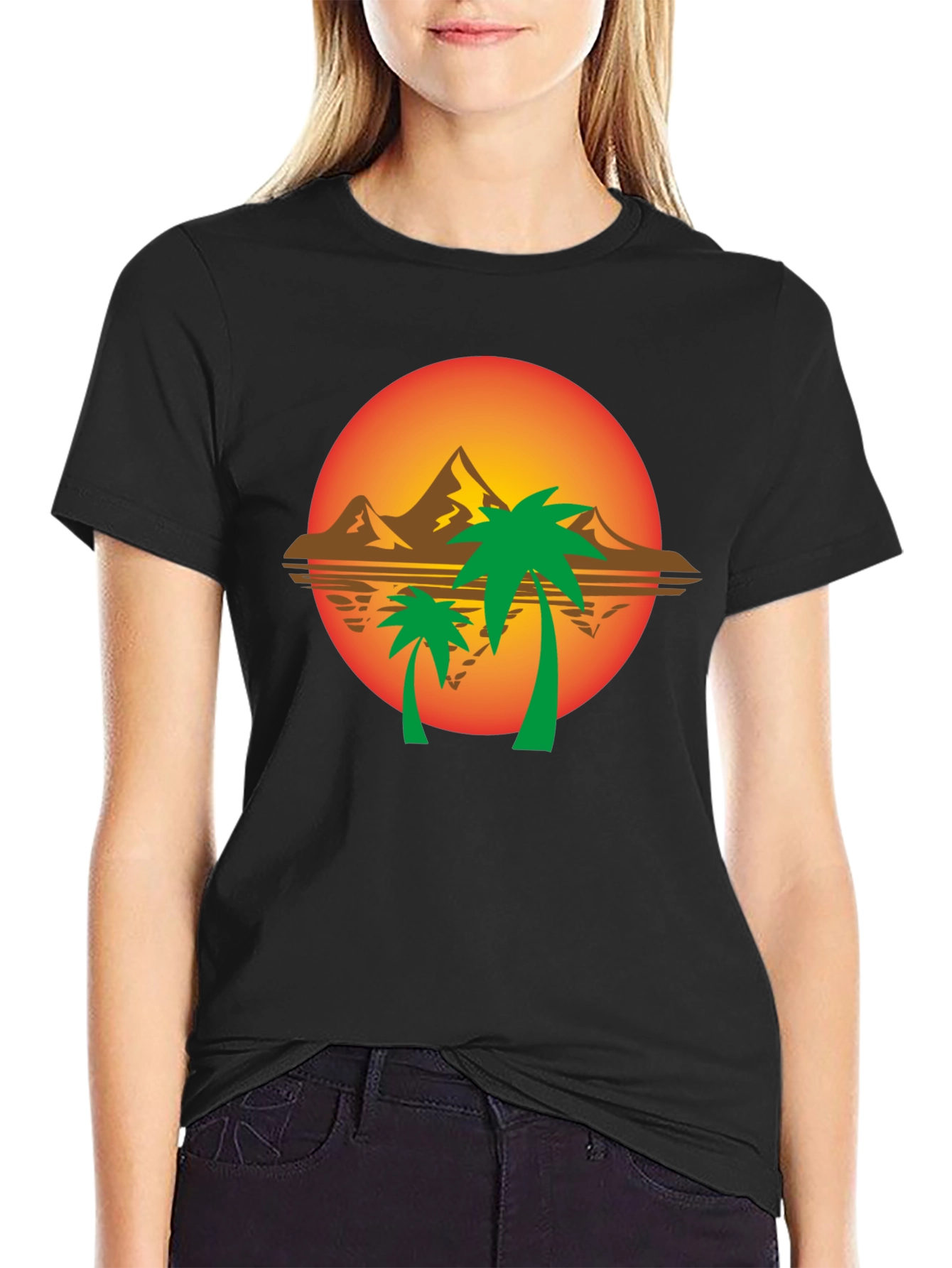 Sunset Palms Graphic Tee - Tropical Vibes