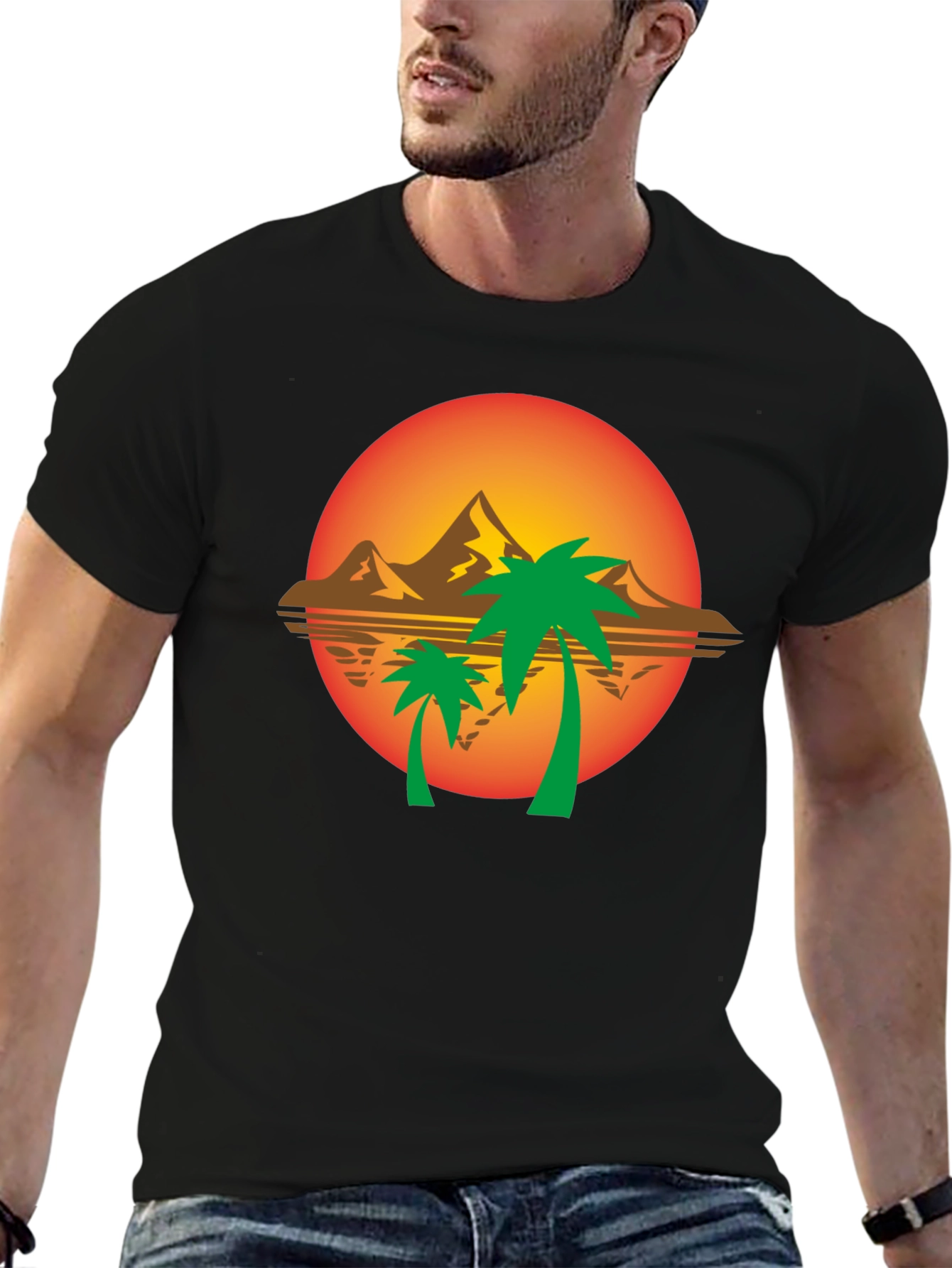 Sunset Palms Graphic Tee - Tropical Vibes