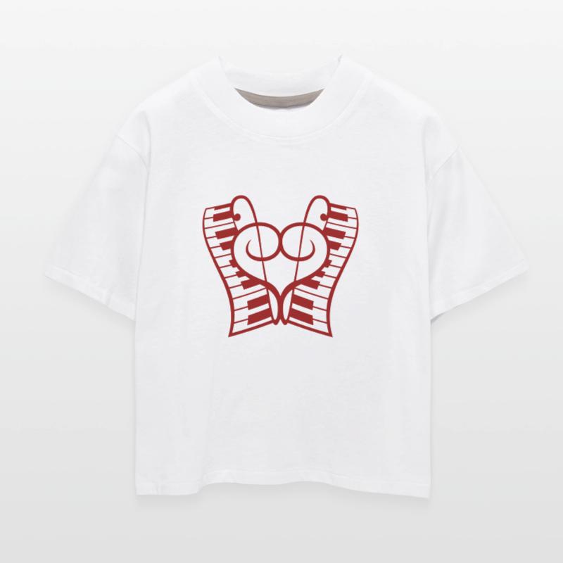 I Love Music 2 Clef Note Keyboard Piano Keys Heart