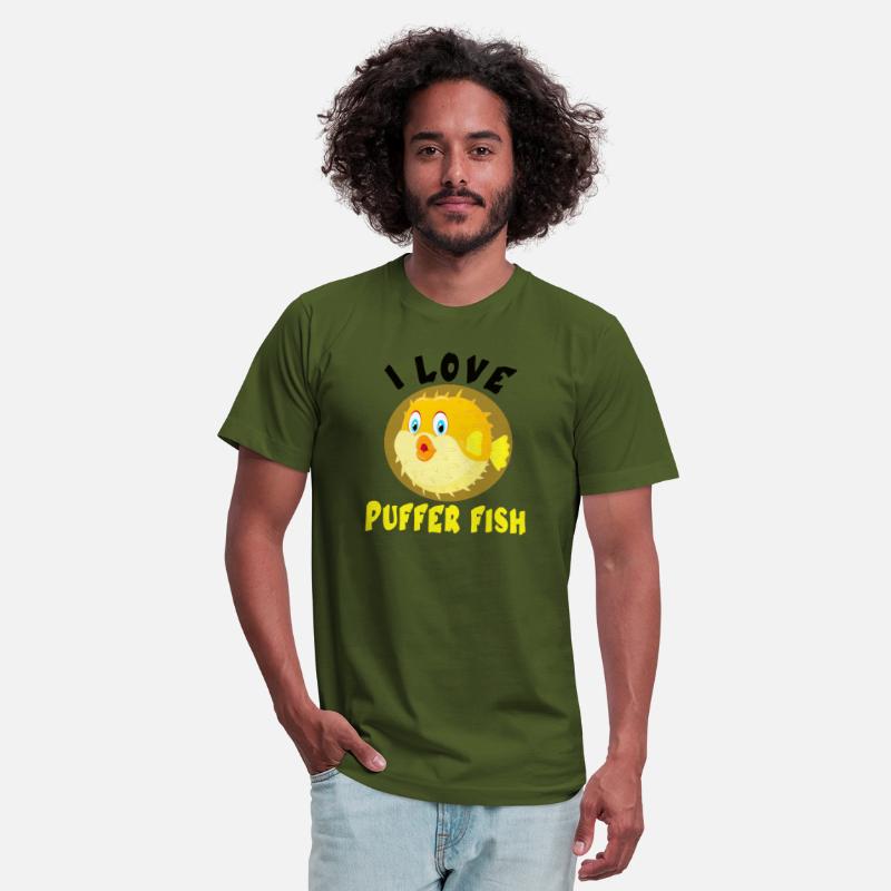 I Love Puffer Fish Sea Animal Illustration Lovers.