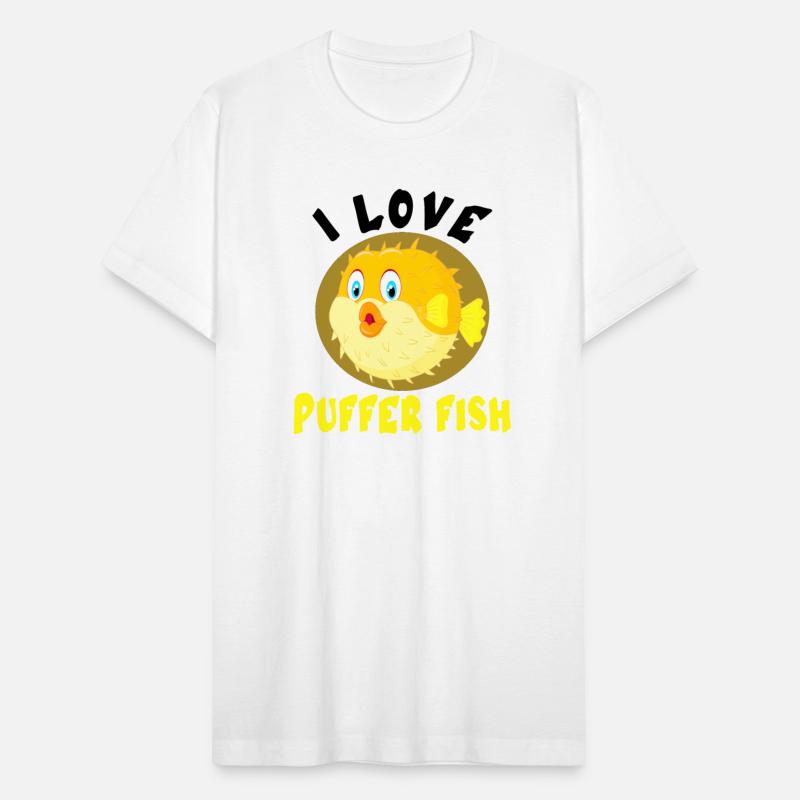 I Love Puffer Fish Sea Animal Illustration Lovers.
