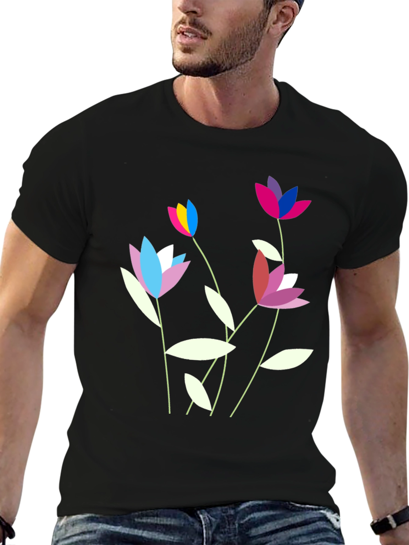 Floral Pride Graphic Tee - Unisex Black T-Shirt