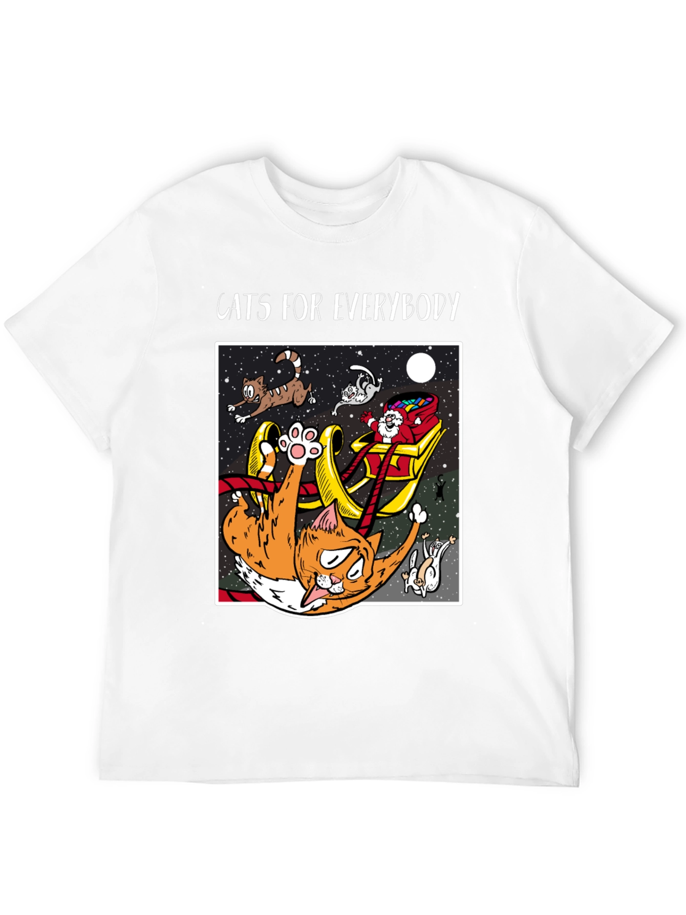 Cats For Everybody T-Shirt: Funny Cat Christmas Tee