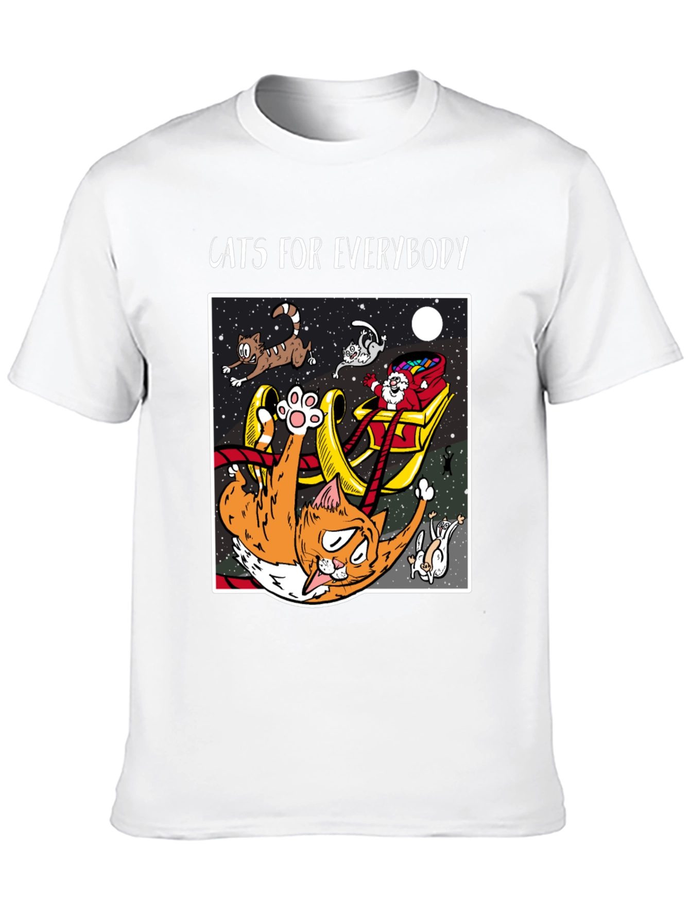 Cats For Everybody T-Shirt: Funny Cat Christmas Tee