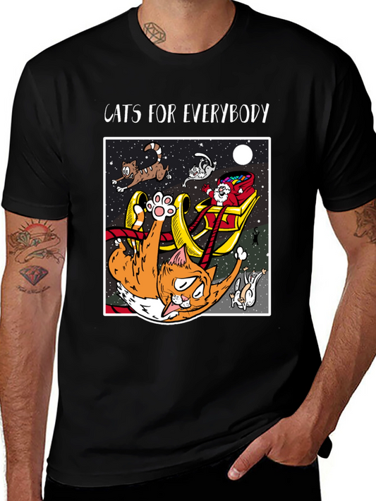 Cats For Everybody T-Shirt: Funny Cat Christmas Tee
