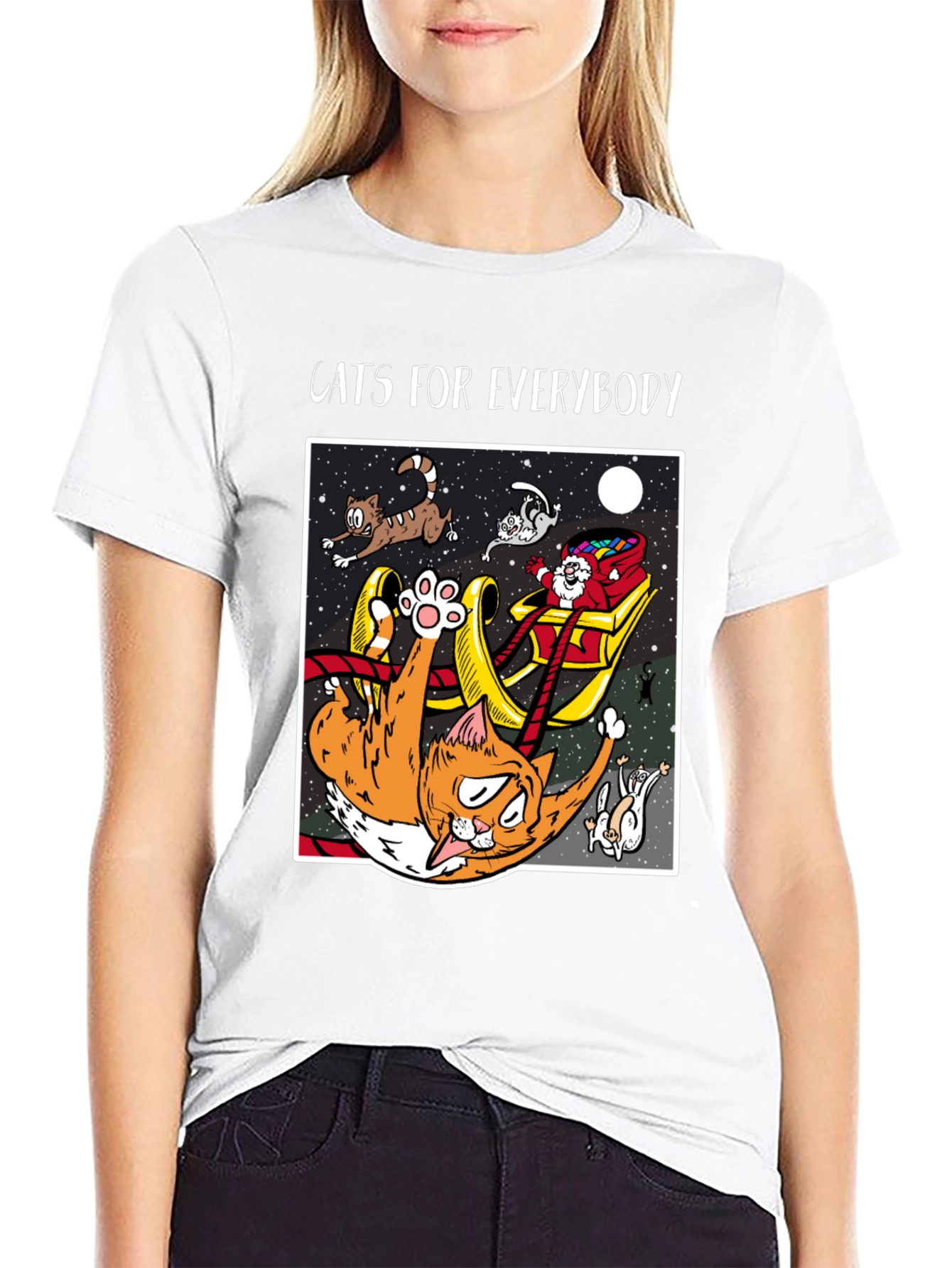 Cats For Everybody T-Shirt: Funny Cat Christmas Tee