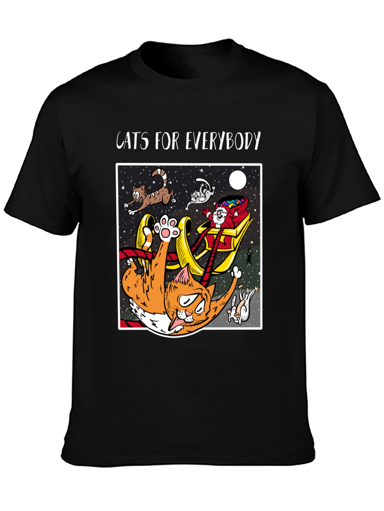 Cats For Everybody T-Shirt: Funny Cat Christmas Tee