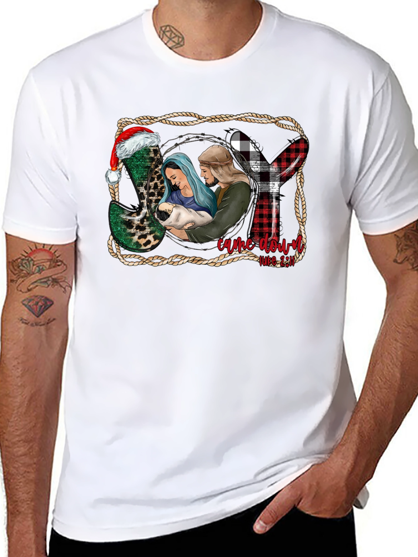 Christmas Nativity T-Shirt: He Came Down Luke 2:11