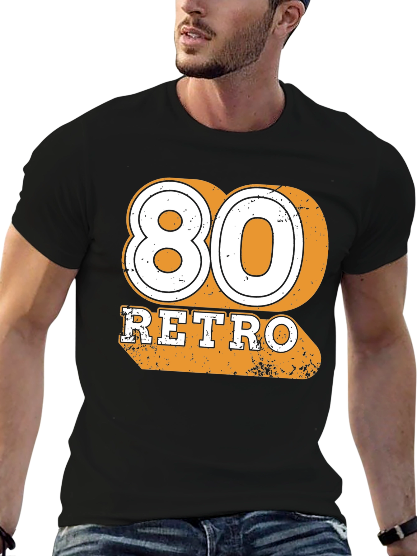 80 Retro Black T-Shirt