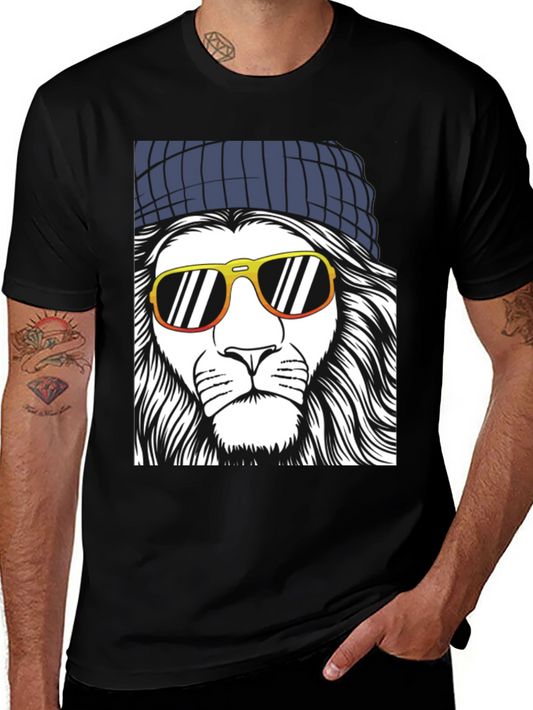 Cool Lion Graphic Tee - Mens Black T-Shirt