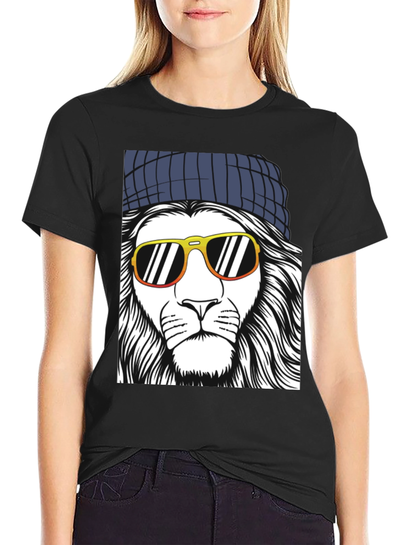 Cool Lion Graphic Tee - Mens Black T-Shirt