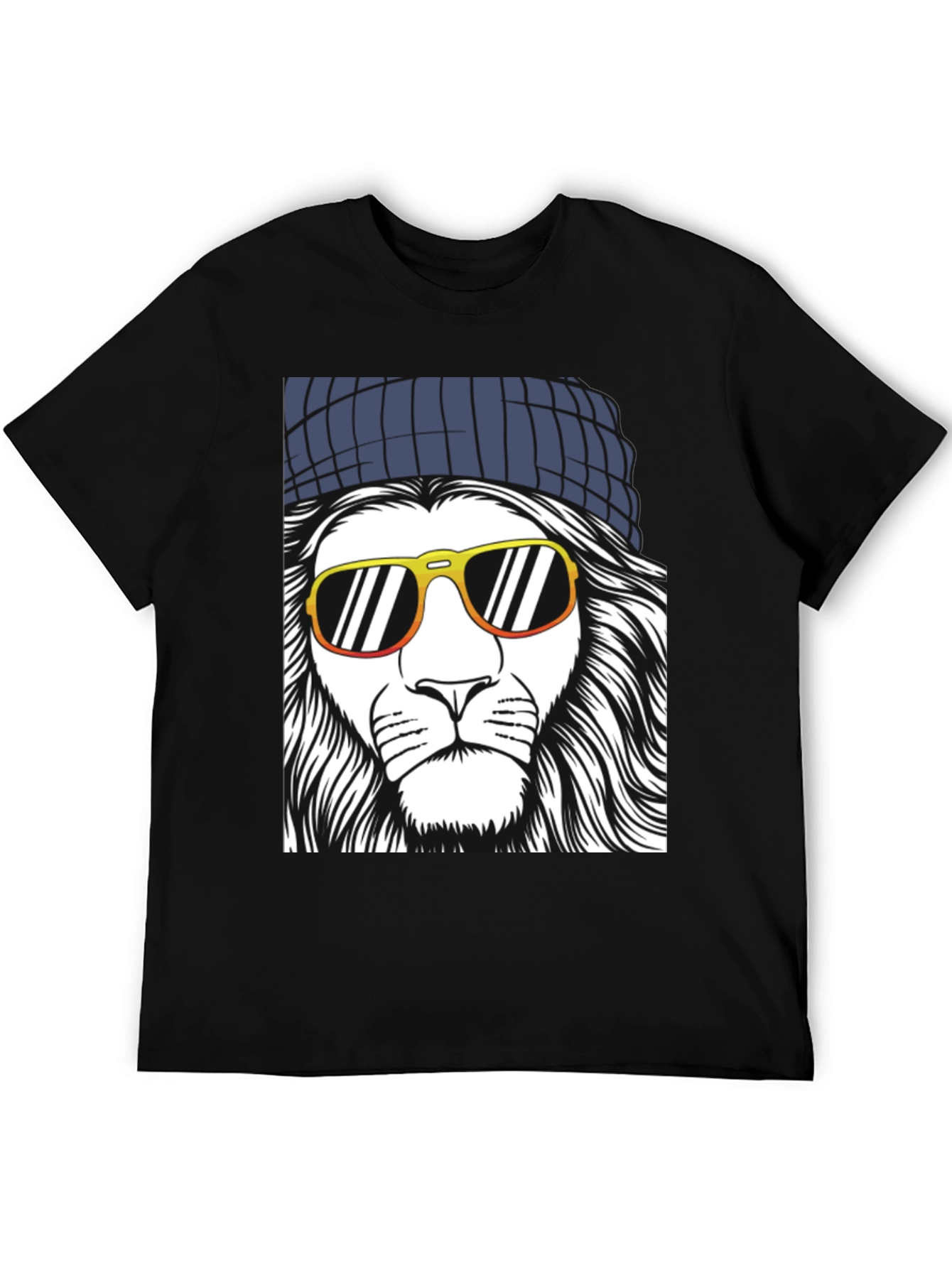 Cool Lion Graphic Tee - Mens Black T-Shirt