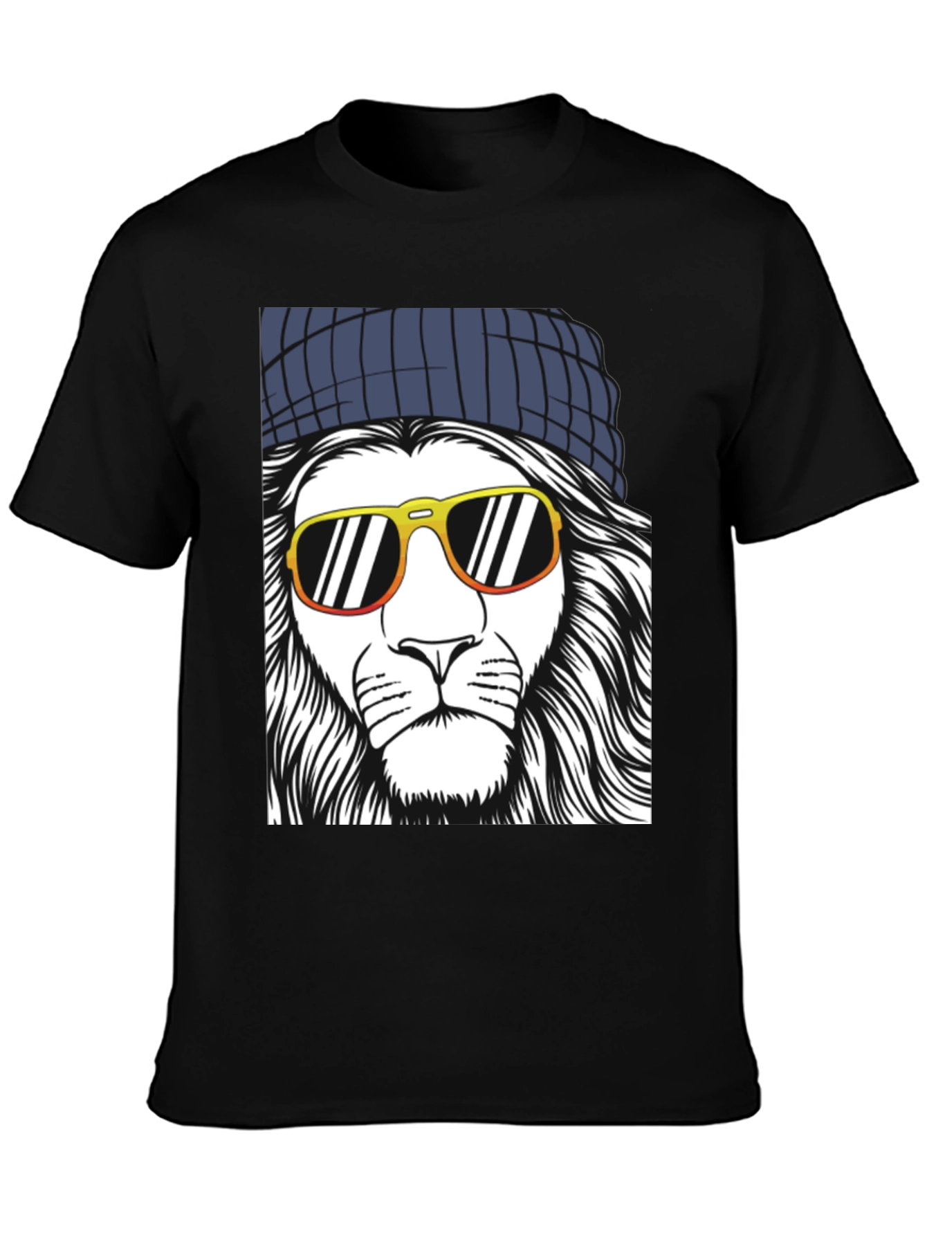 Cool Lion Graphic Tee - Mens Black T-Shirt