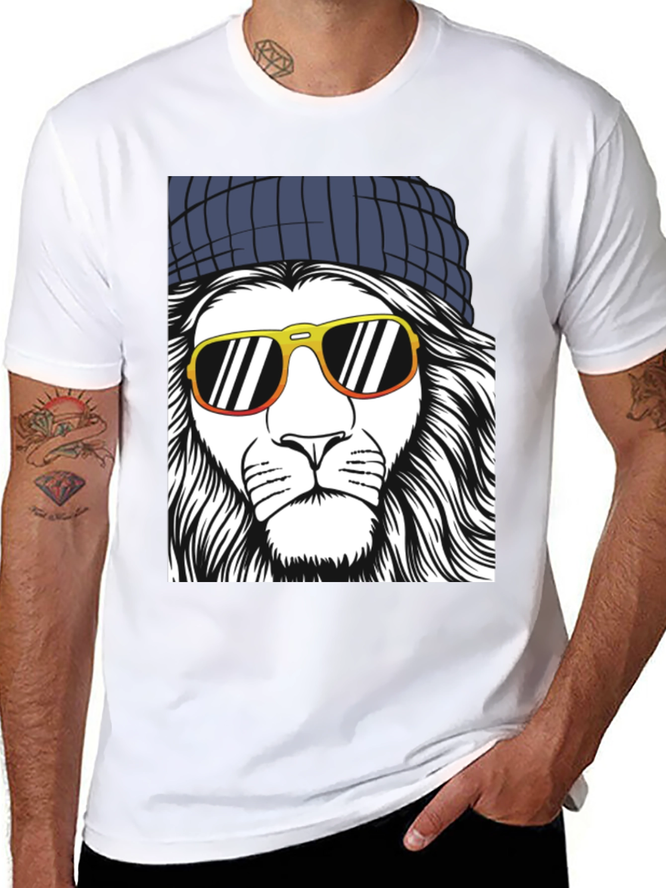 Cool Lion Graphic Tee - Mens Black T-Shirt