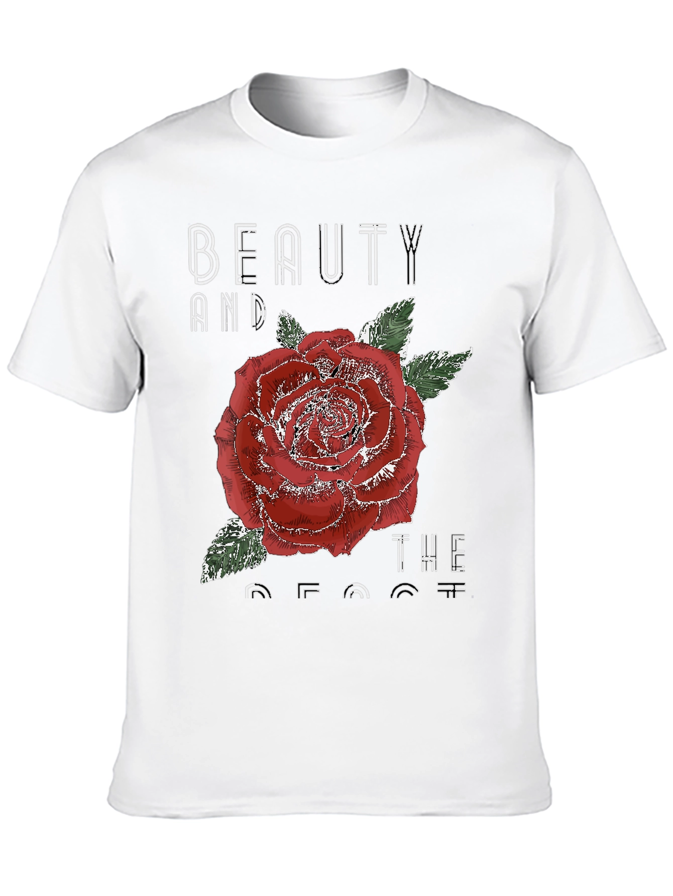 Beauty and the Beast Rose Graphic T-Shirt