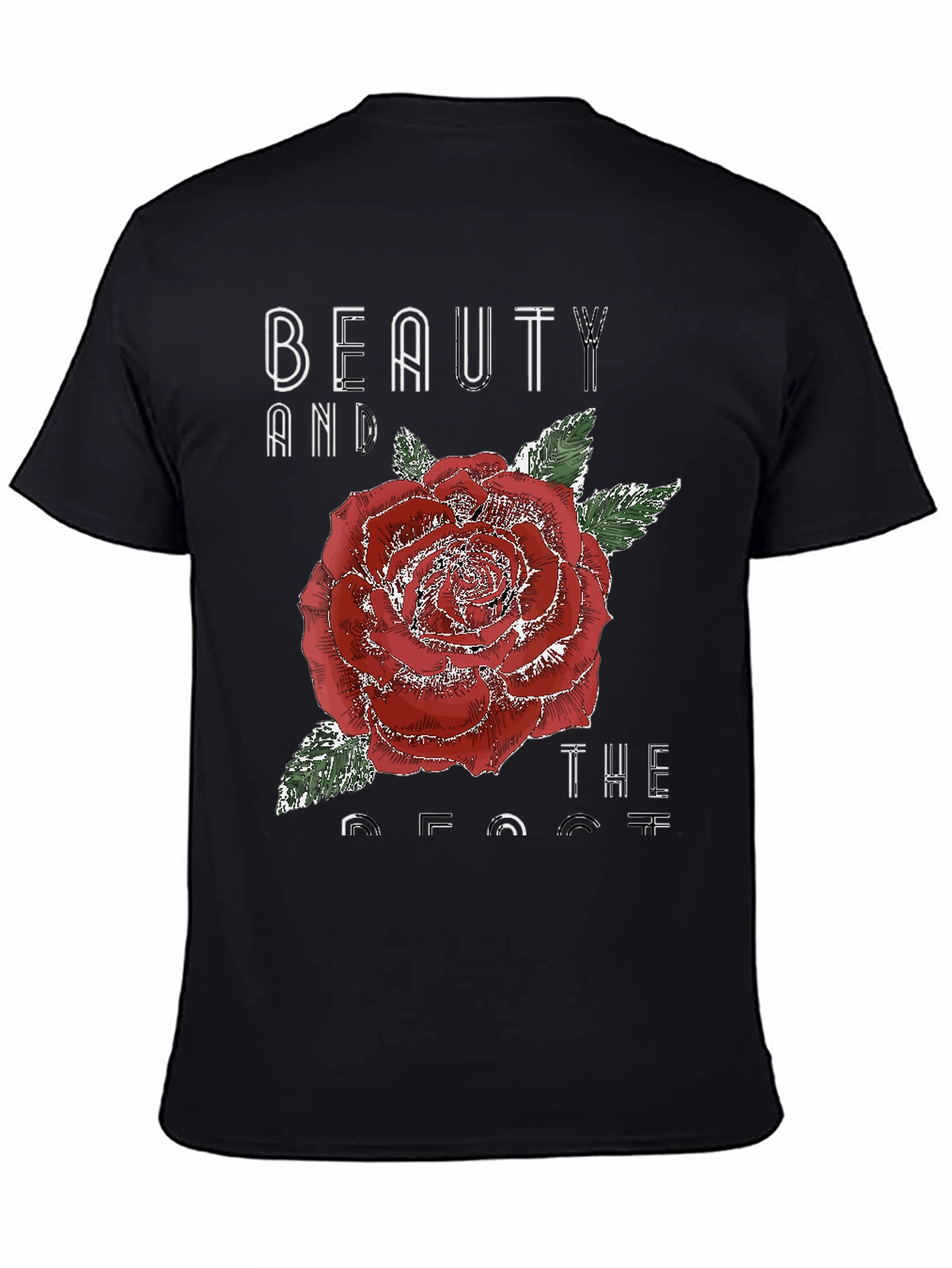 Beauty and the Beast Rose Graphic T-Shirt