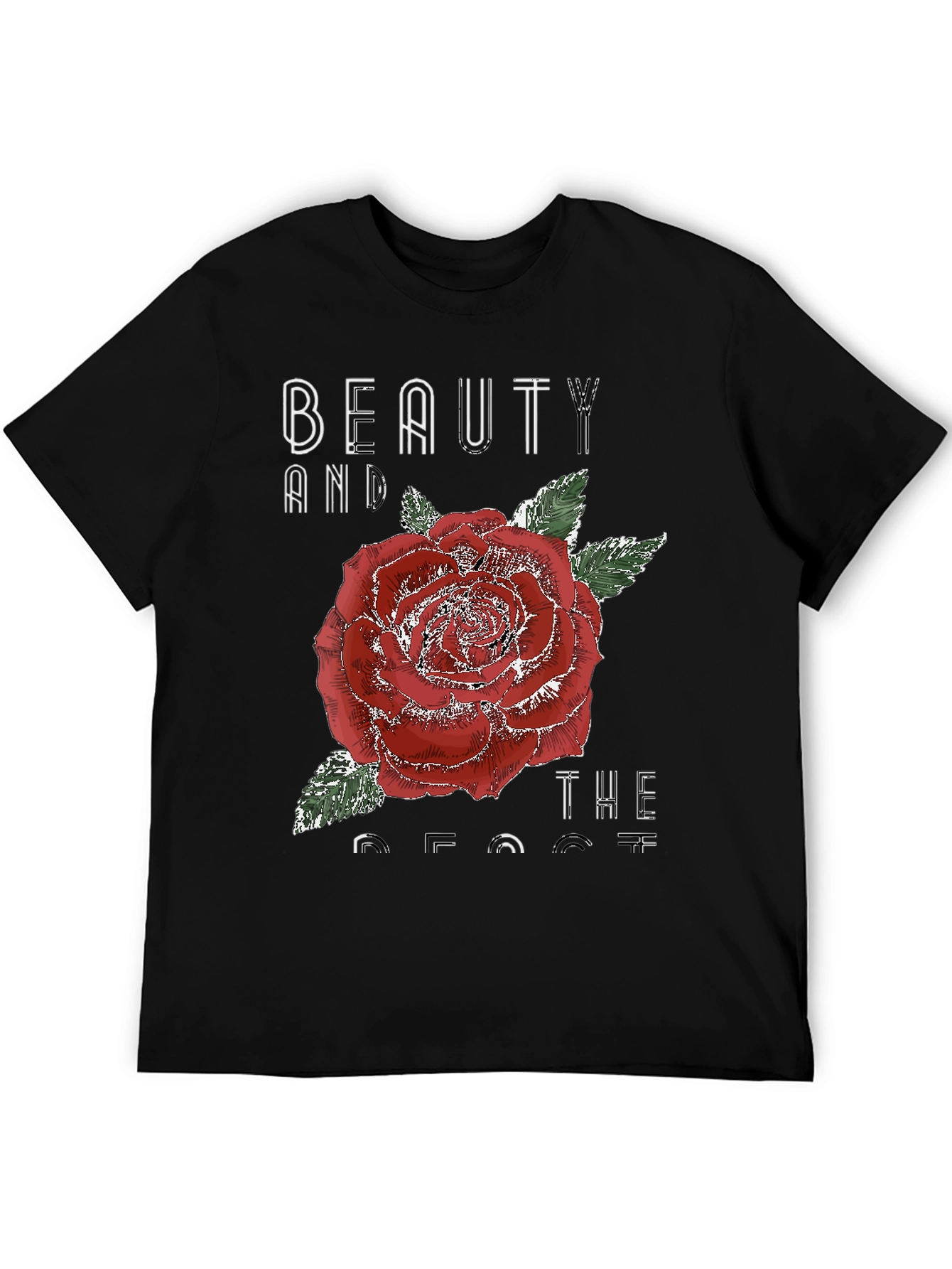 Beauty and the Beast Rose Graphic T-Shirt