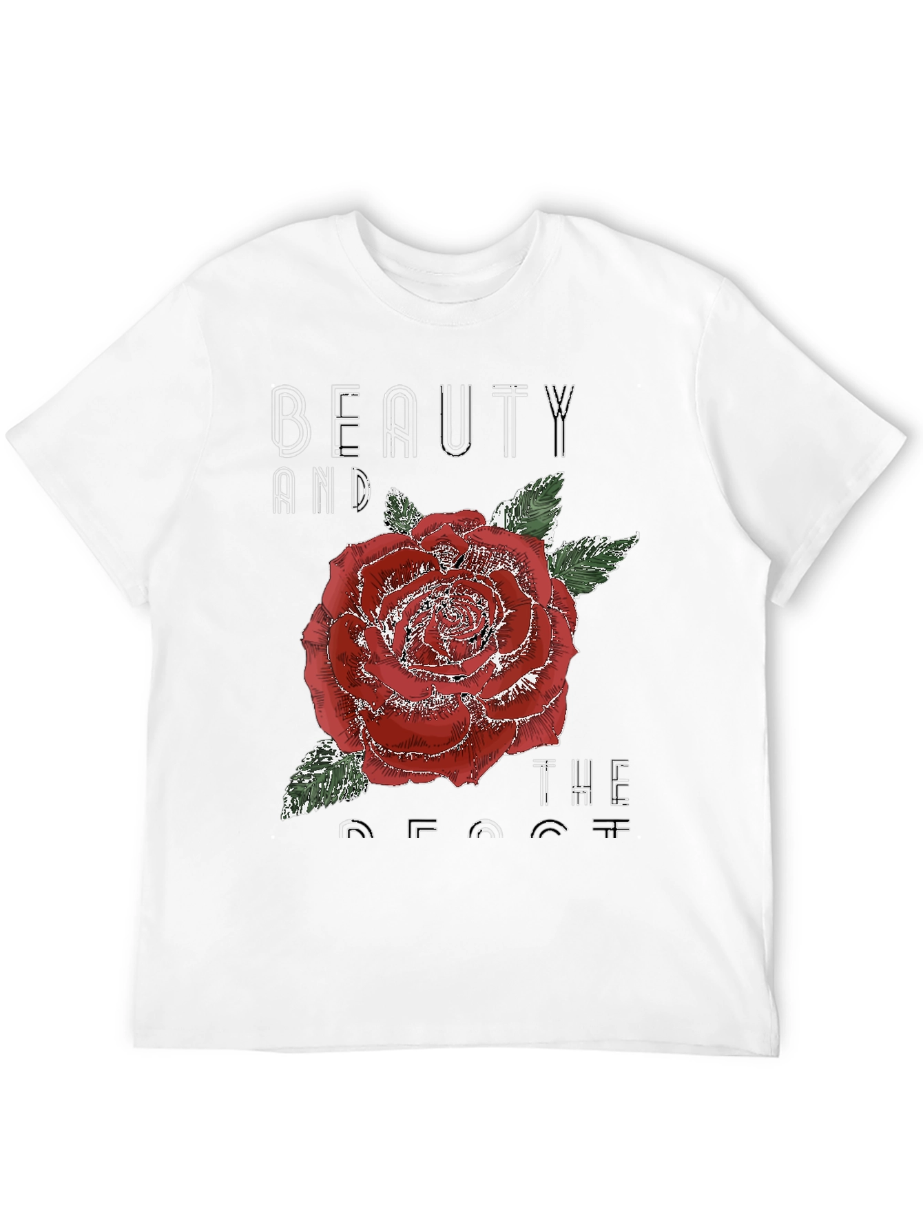 Beauty and the Beast Rose Graphic T-Shirt