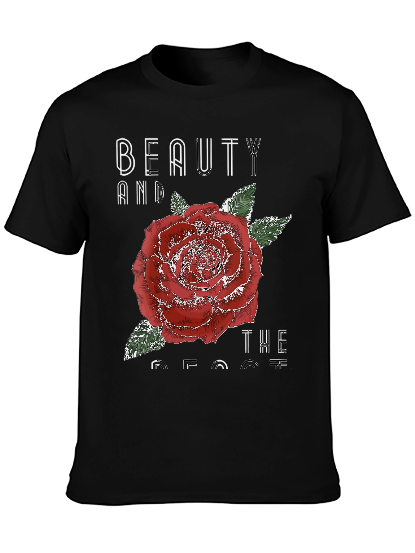 Beauty and the Beast Rose Graphic T-Shirt