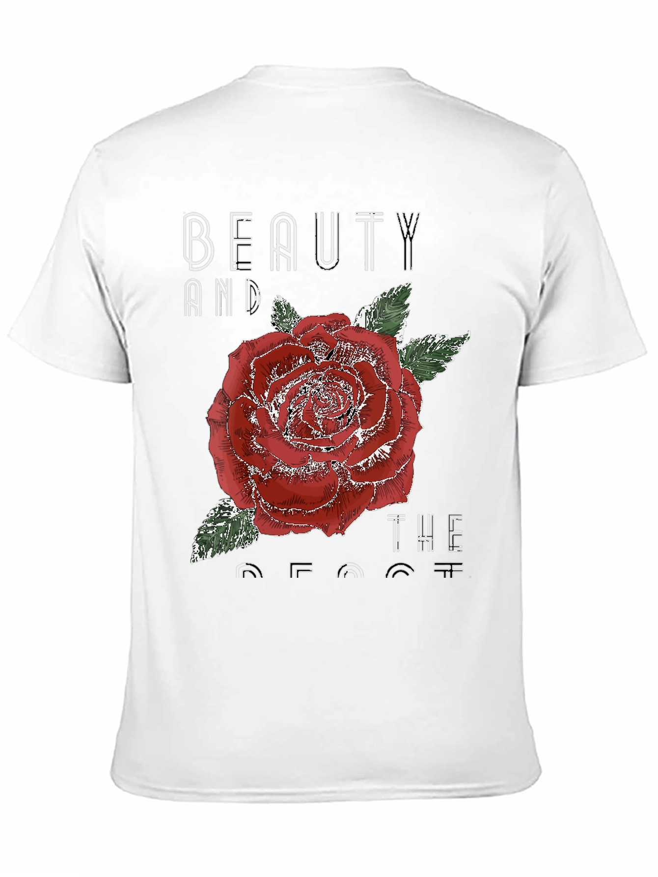 Beauty and the Beast Rose Graphic T-Shirt