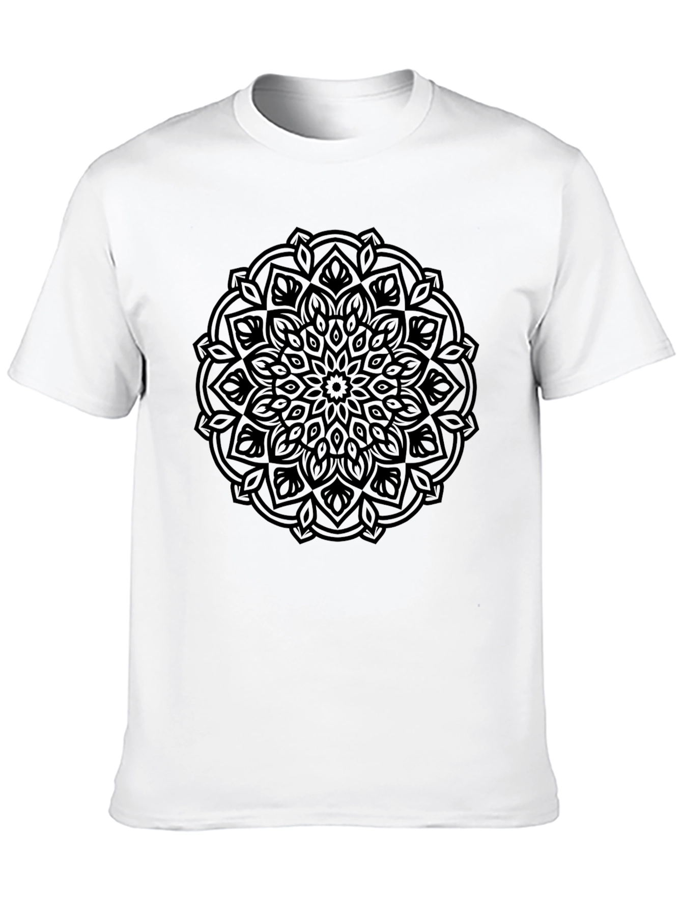 Black Mandala Graphic T-Shirt - Casual Style