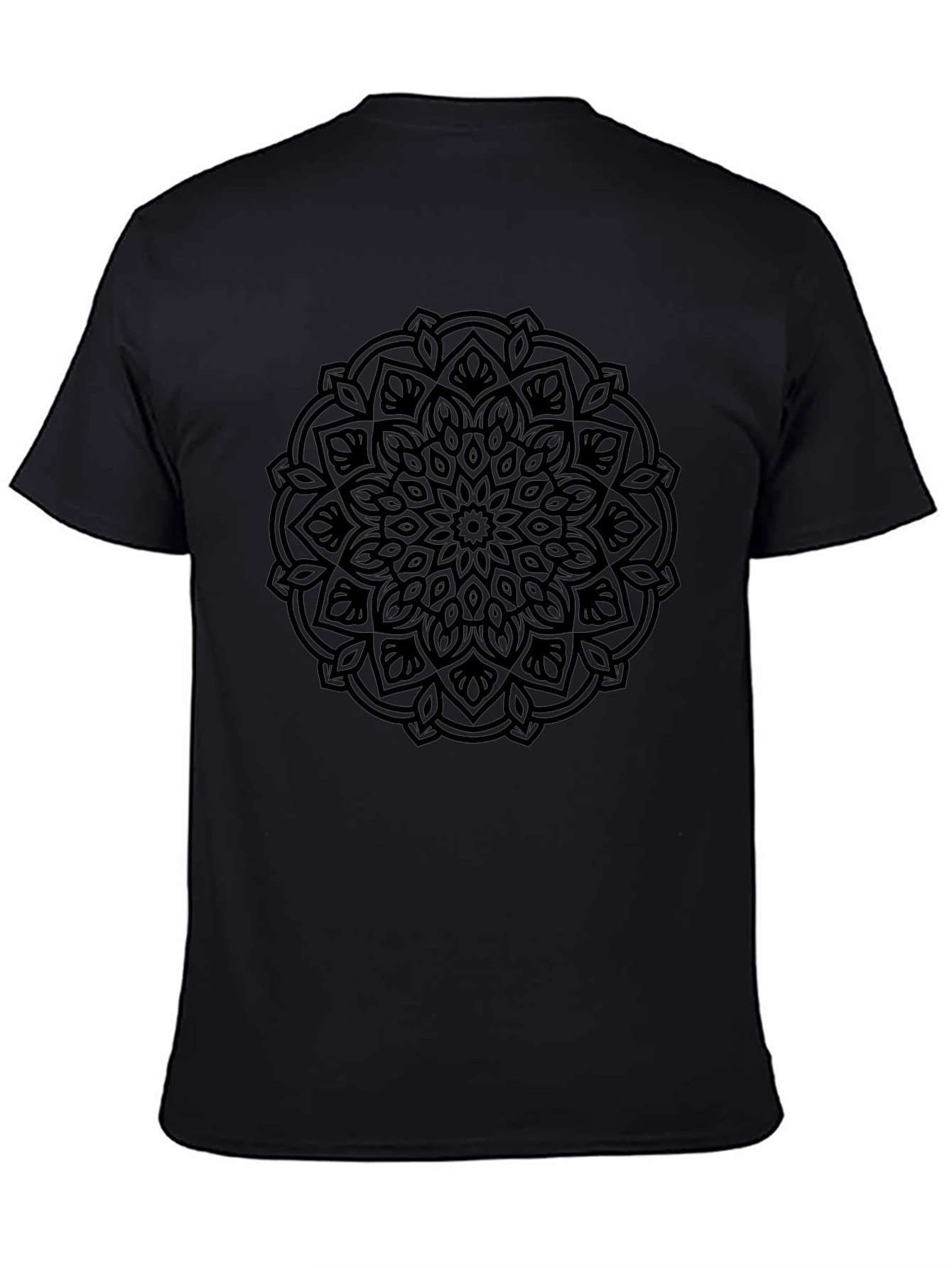 Black Mandala Graphic T-Shirt - Casual Style