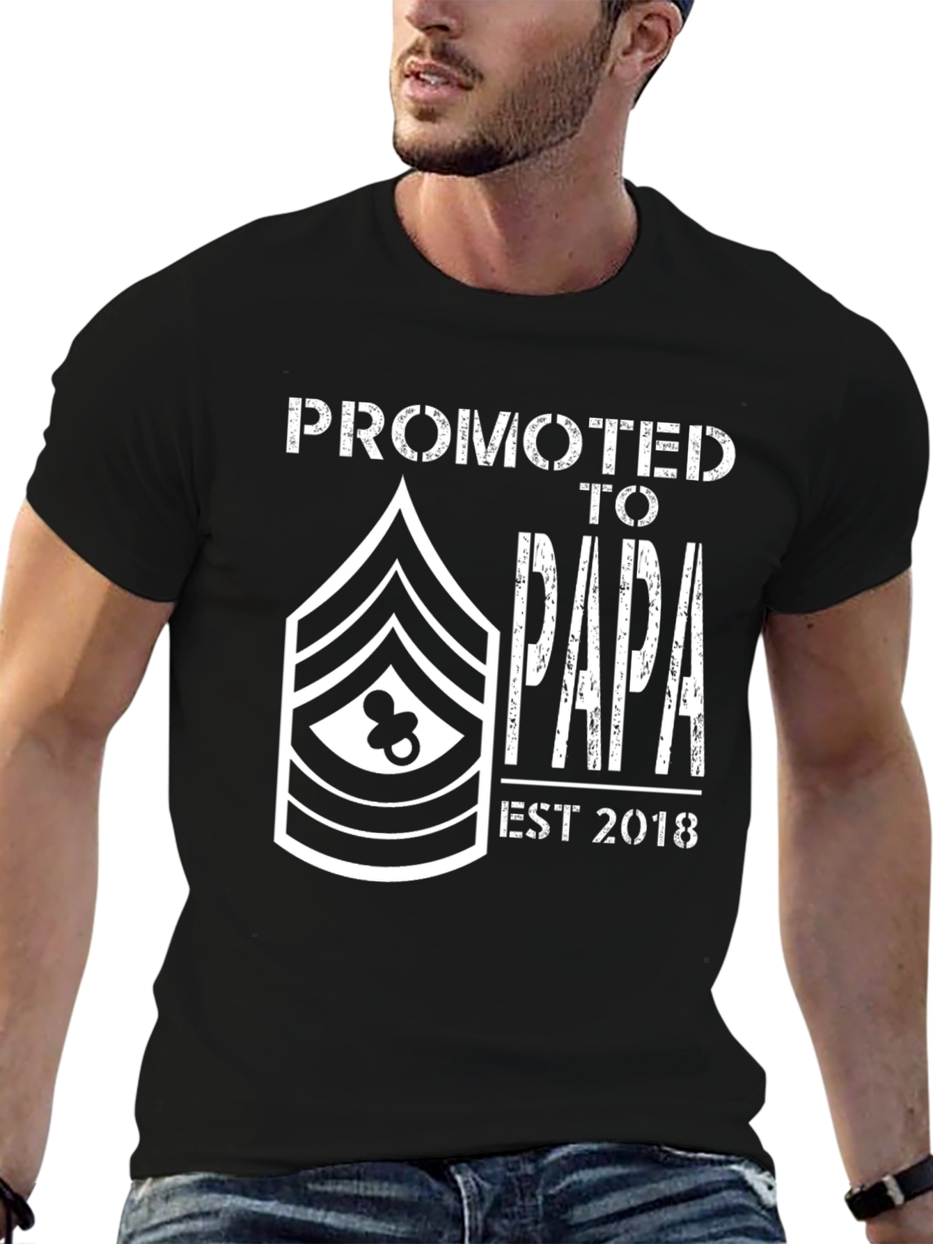 Promoted to Papa EST 2018 Graphic Tee