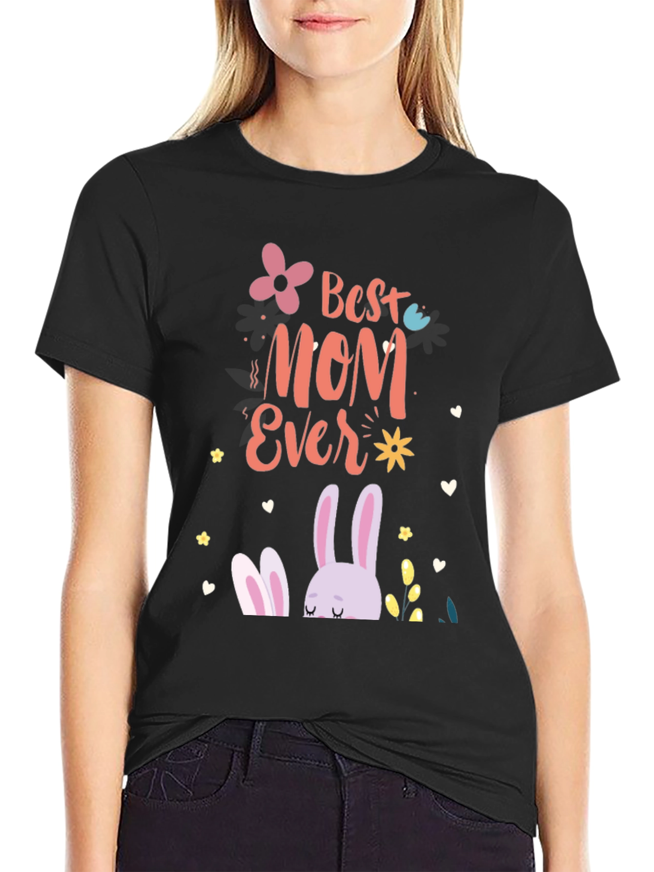 Best Mom Ever Easter Bunny Graphic T-Shirt