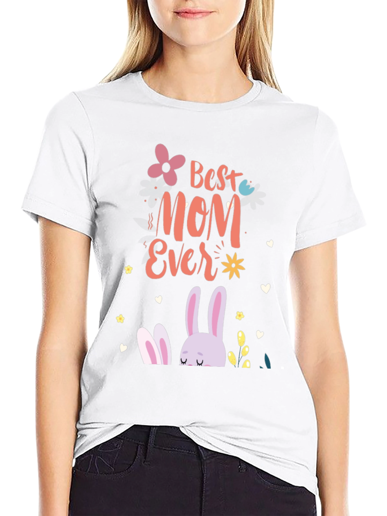 Best Mom Ever Easter Bunny Graphic T-Shirt