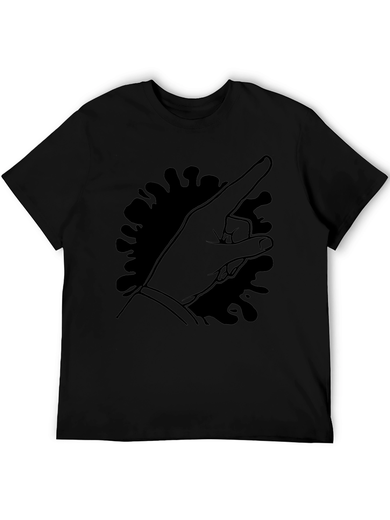 Pointing Hand Graphic Tee - Black Cotton T-Shirt