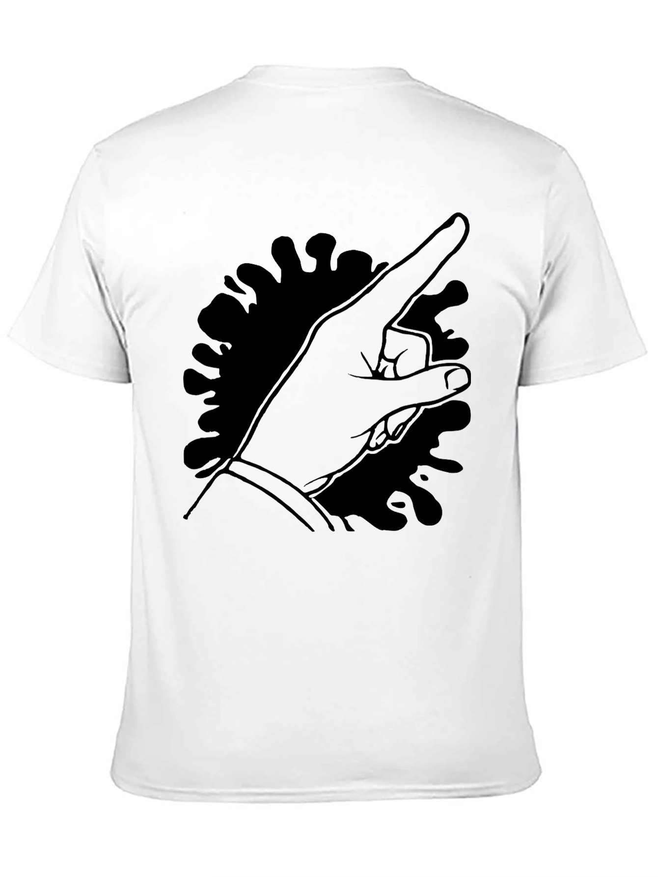 Pointing Hand Graphic Tee - Black Cotton T-Shirt
