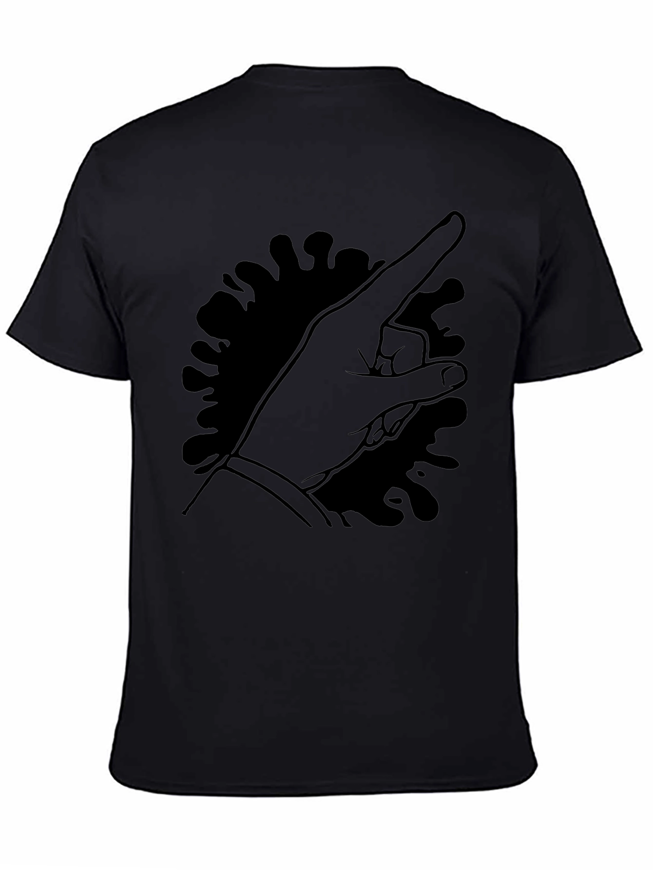 Pointing Hand Graphic Tee - Black Cotton T-Shirt