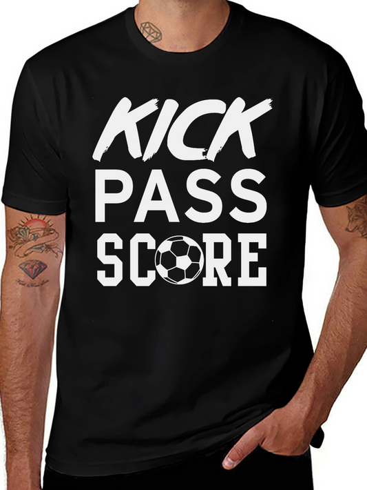 Kick Pass Score Soccer Graphic T-Shirt
