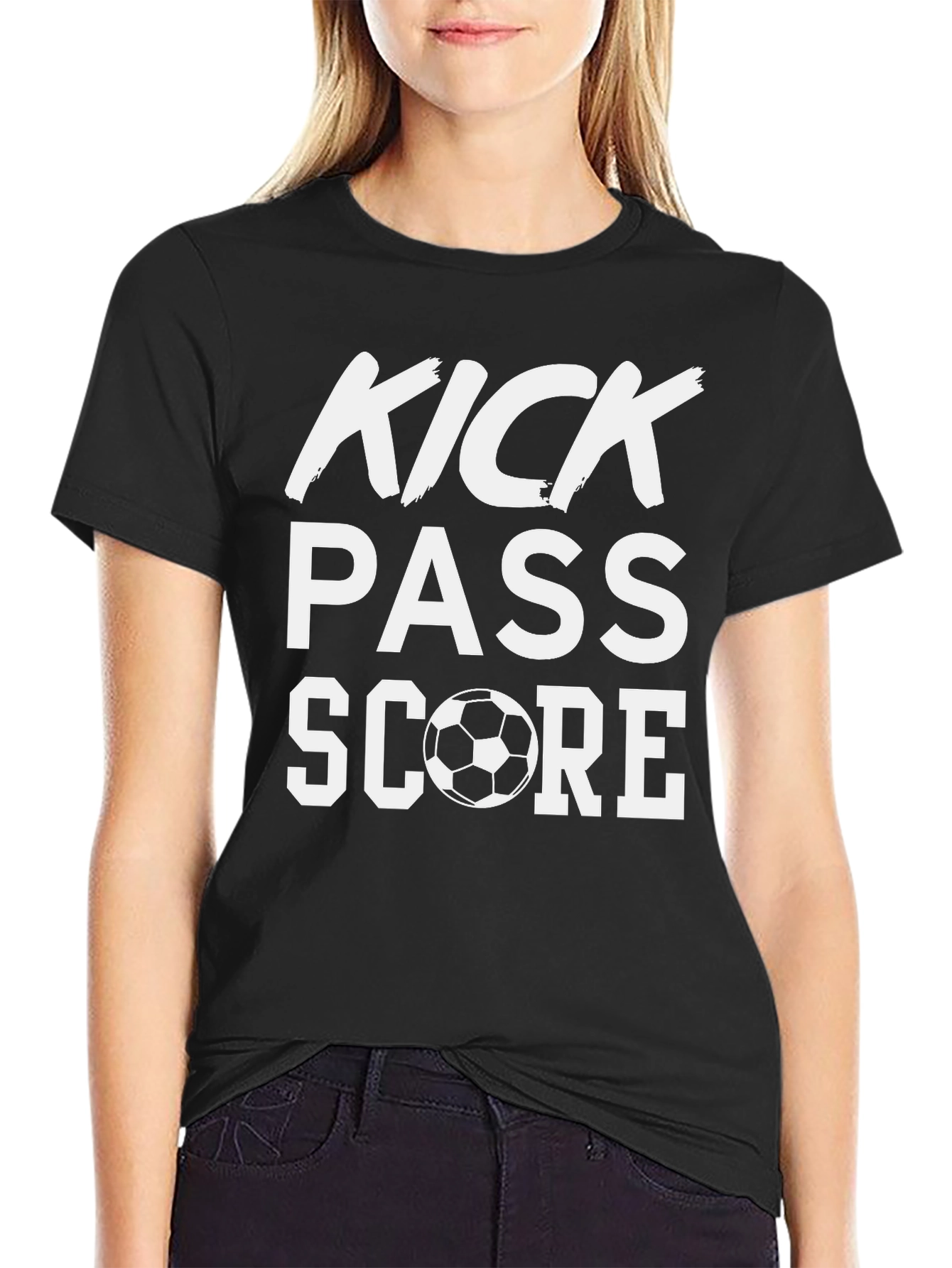 Kick Pass Score Soccer Graphic T-Shirt
