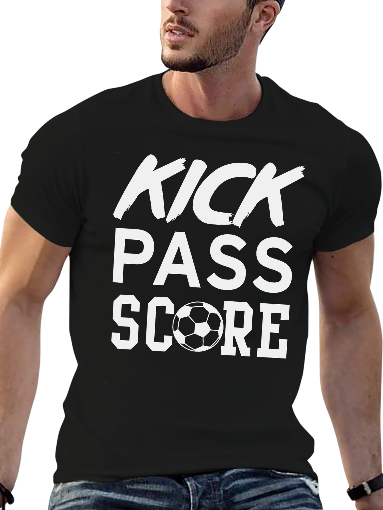 Kick Pass Score Soccer Graphic T-Shirt