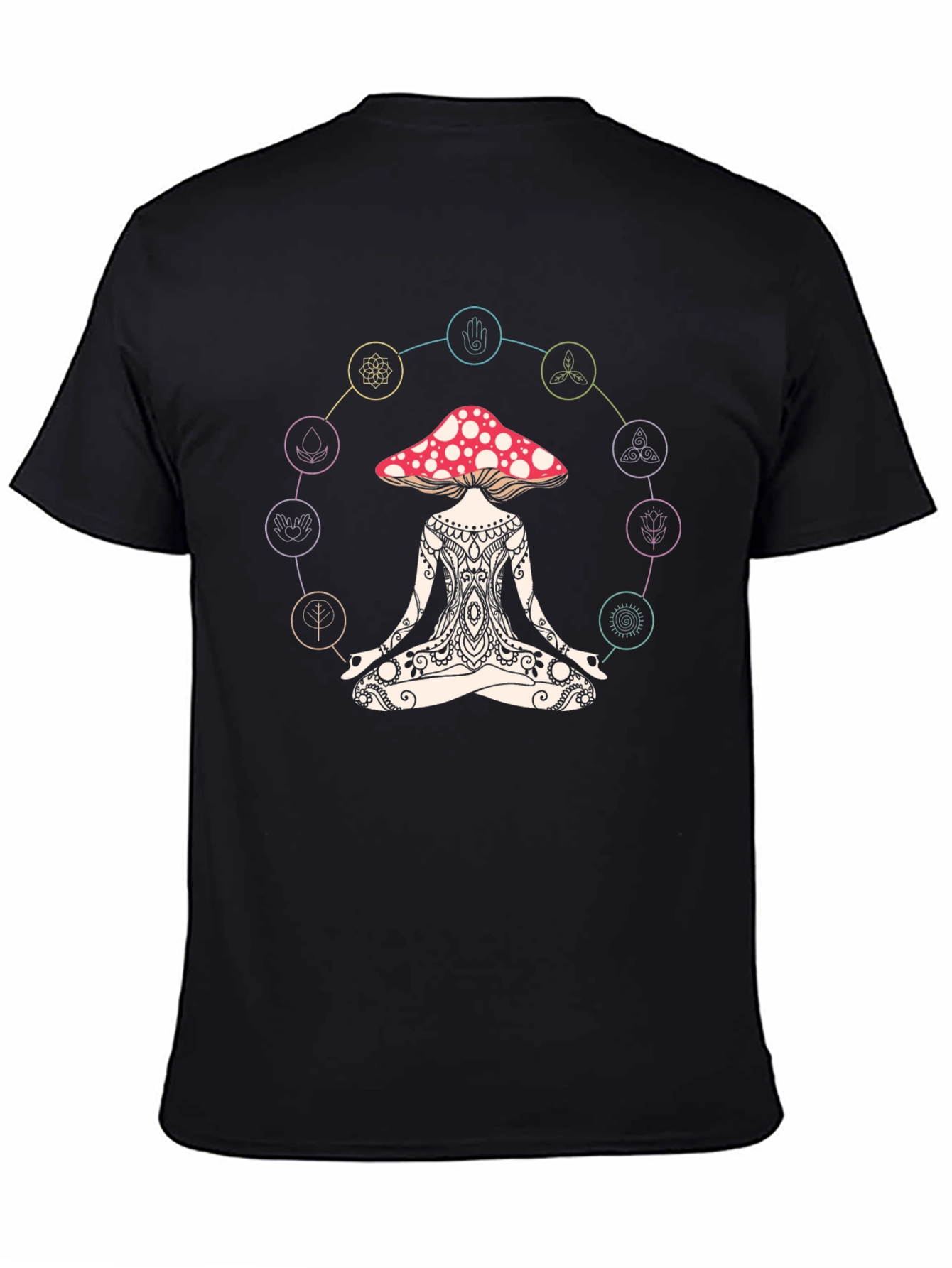 Mushroom Meditator Graphic Tee - Yoga Spiritual Shirt