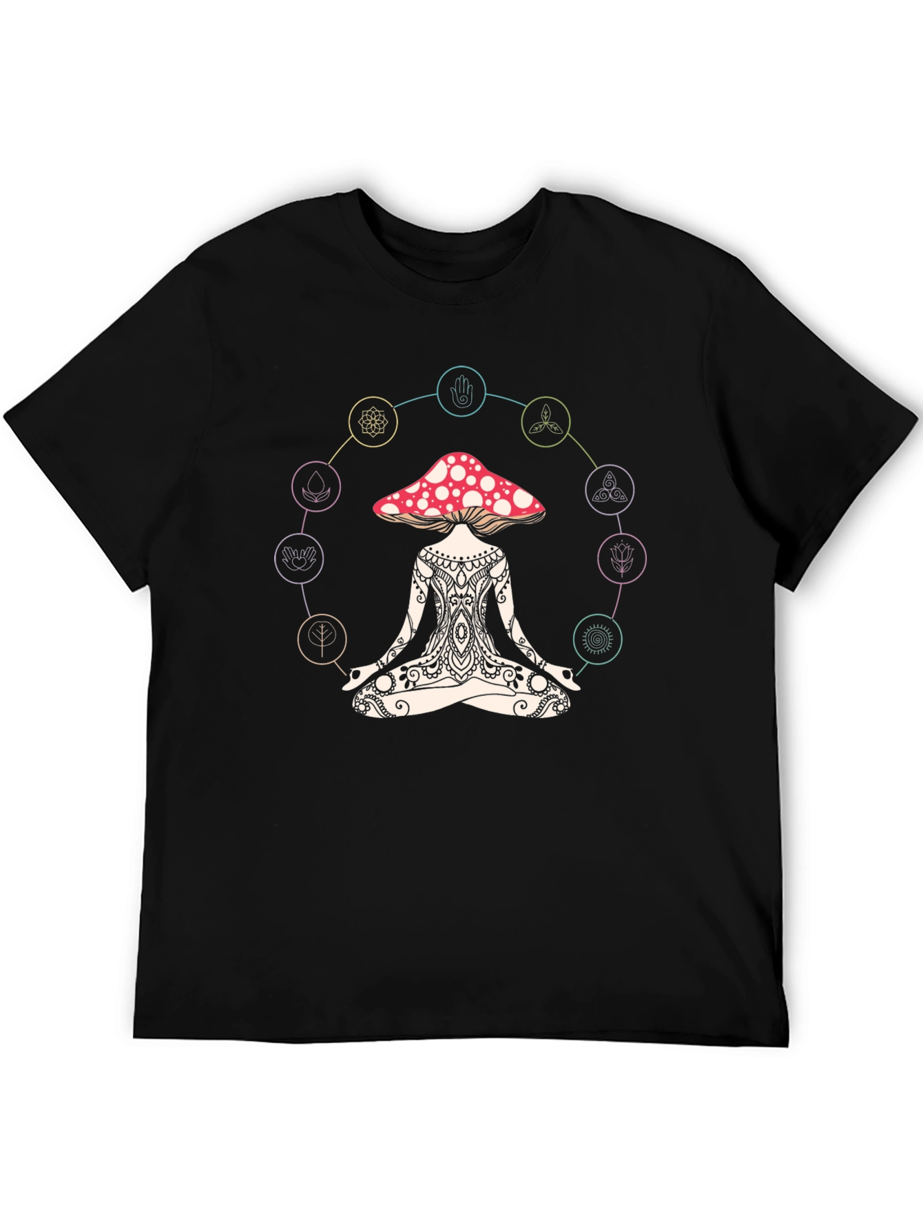 Mushroom Meditator Graphic Tee - Yoga Spiritual Shirt