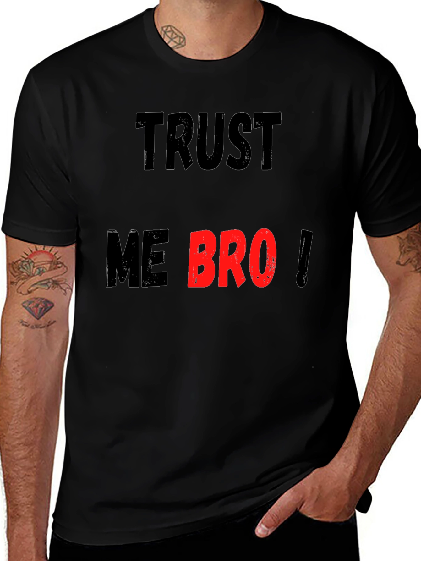 Trust Me Bro Black Graphic T-Shirt