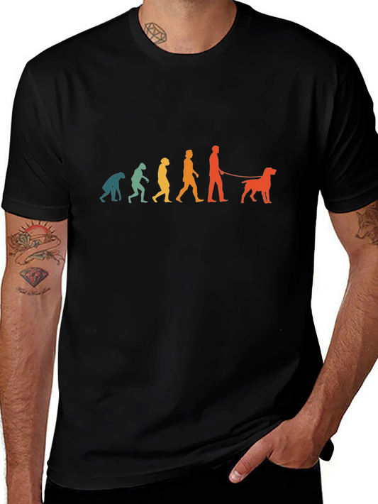 Evolution of Dog Walker T-Shirt - Black