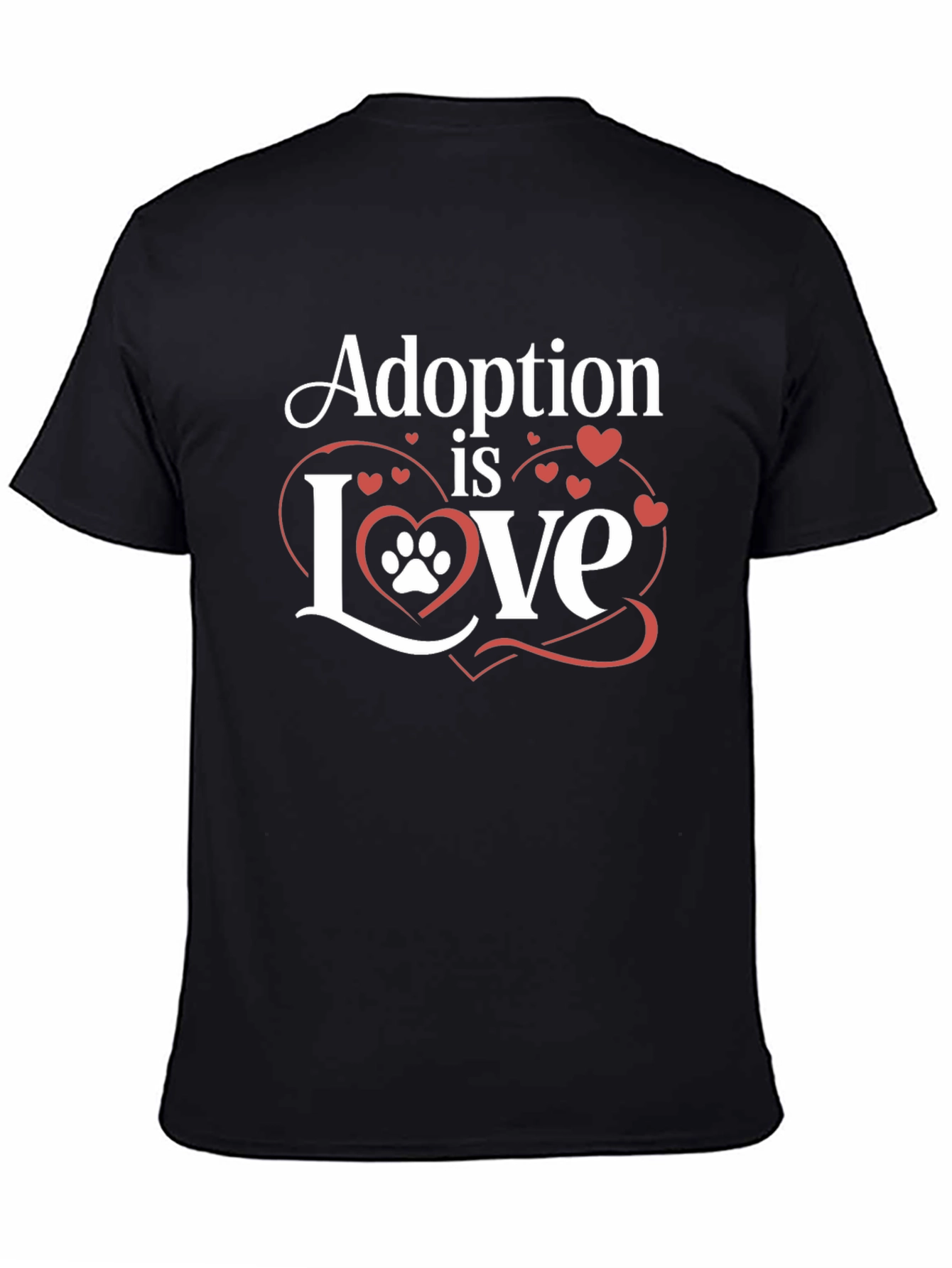 Adoption is Love Paw Print Heart T-Shirt